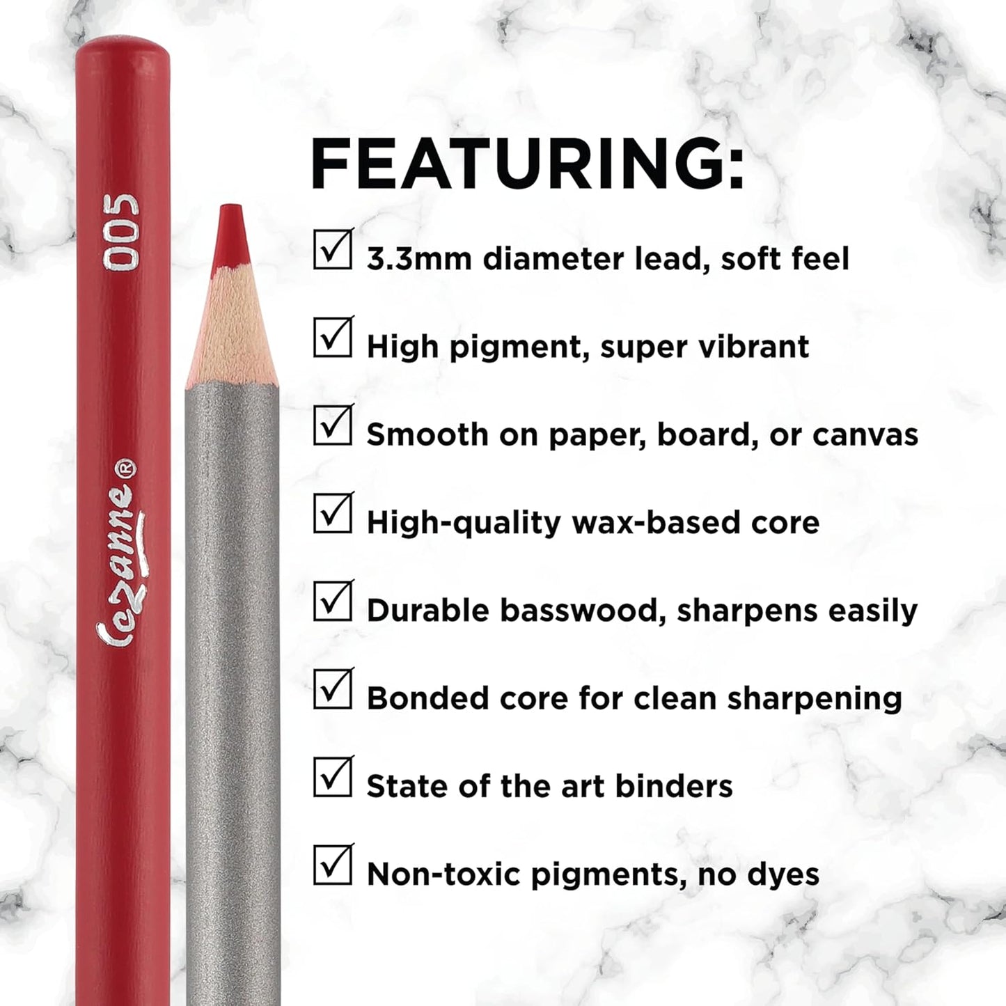 Cezanne Creative Mark Premium Colored Pencils Mars Yellow 6 Pack - Highly-Pigmented Drawing Pencils - Coloring Pencils for Drawing, Blending, Coloring, and More