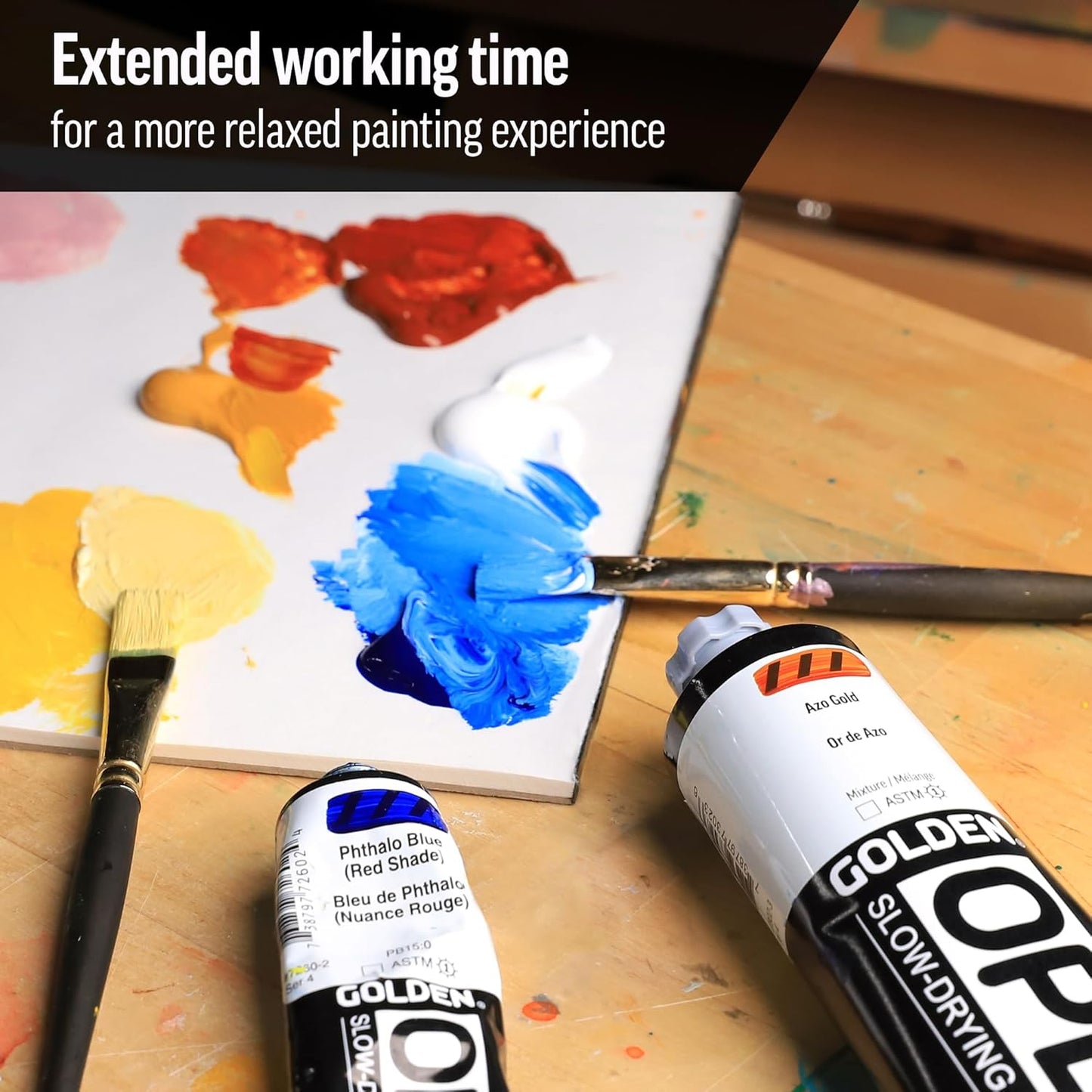 OPEN Slow-Drying Acrylics by GOLDEN, Ultramarine Violet, 2 fl oz. tube, Professional Acrylic Paint, Semi-Transparent