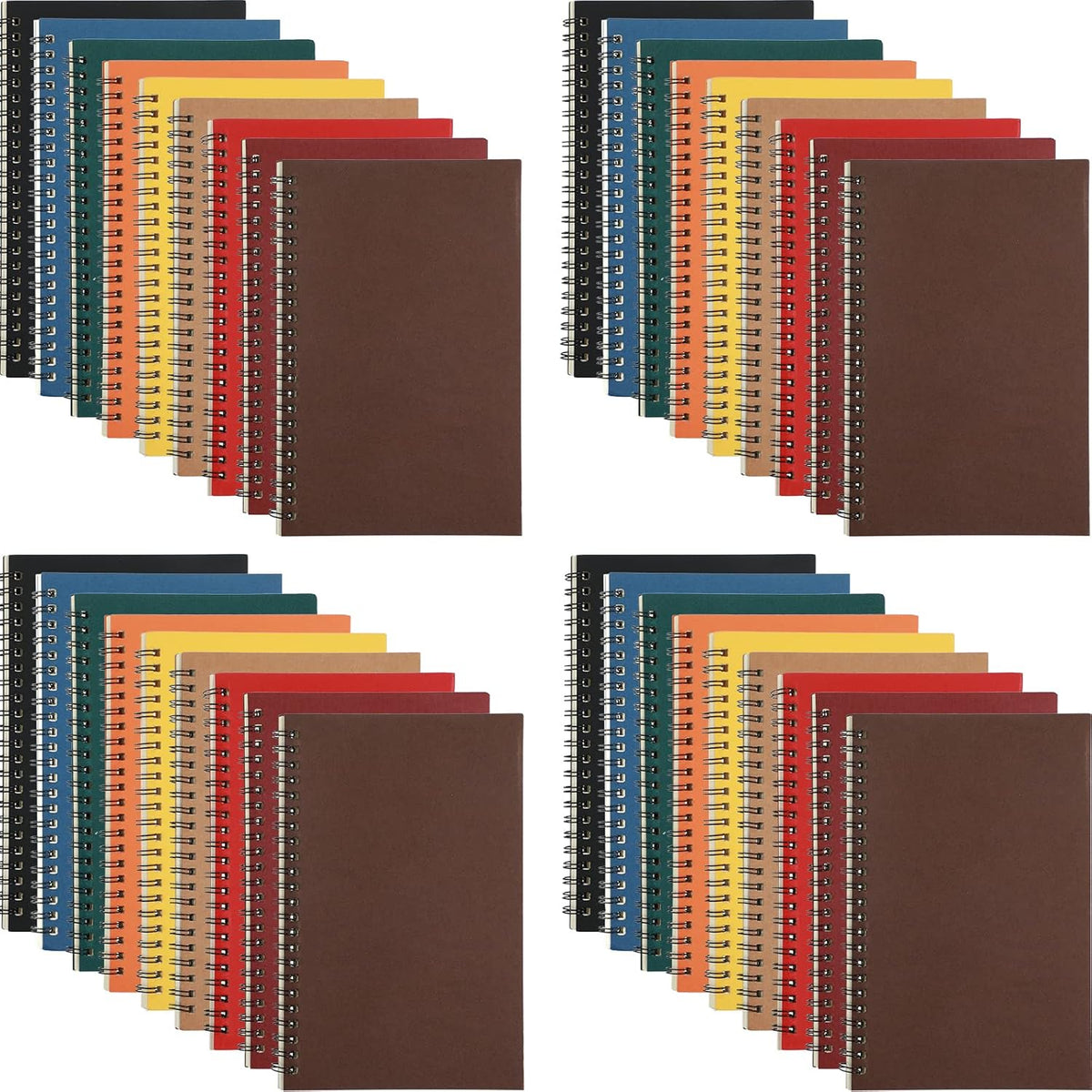 Yahenda 36 Pcs Spiral Notebook Bulk A5 Journal Lined 8.3'' x 5.5'' Writing Composition Paper Small Notepad Subject Notebook for Students Office Business Back to School Supplies (Multi Color)