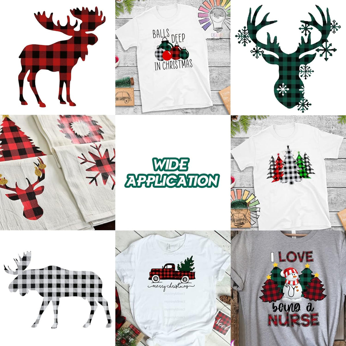 TORC Black White Buffalo Plaid HTV Vinyl 12 inch x 10 ft, Check Heat Transfer Vinyl Iron on Transfers