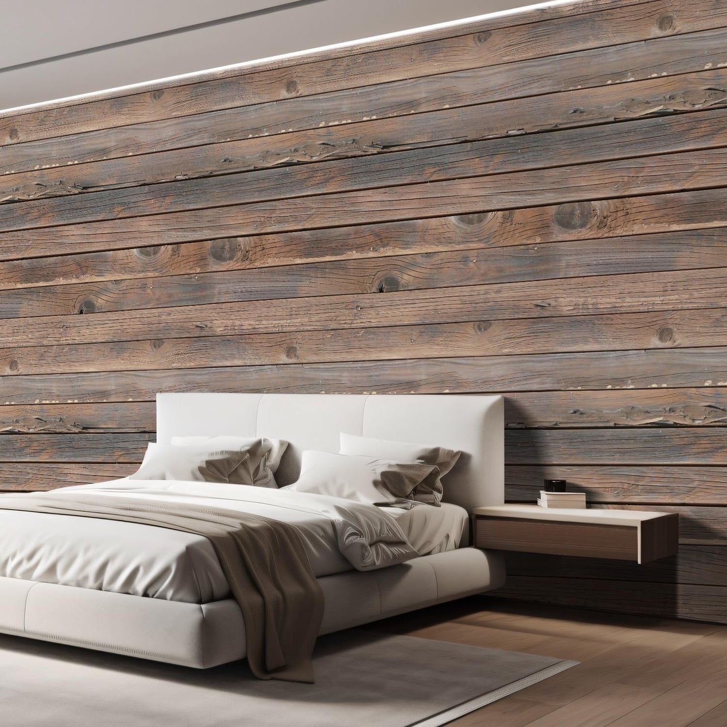 wall26 Wall Sticker/Wall Mural Horizontal Brown Vintage and Retro Wood Textured, Not Peel and Stick, Non-Woven Wallpaper Decorative for Bedroom, Living Room,Office - 120x192 inches