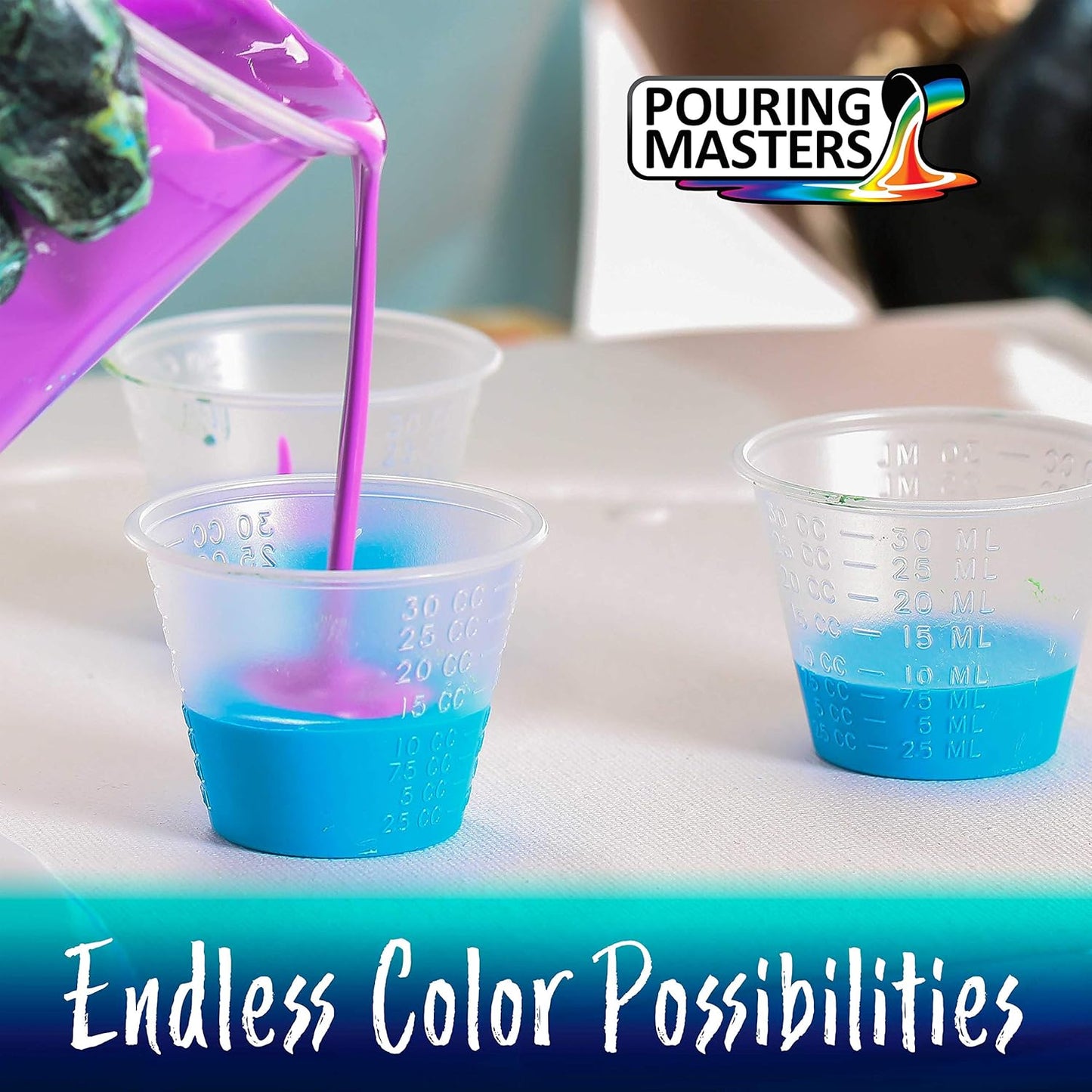 Pouring Masters Neon Jazzberry Ready to Pour Acrylic Pouring Paint - Premium 32-Ounce Pre-Mixed Fluid Acrylic Paint - Fluid Art Supplies for Canvas, Wood, Paper, Tile & Rocks