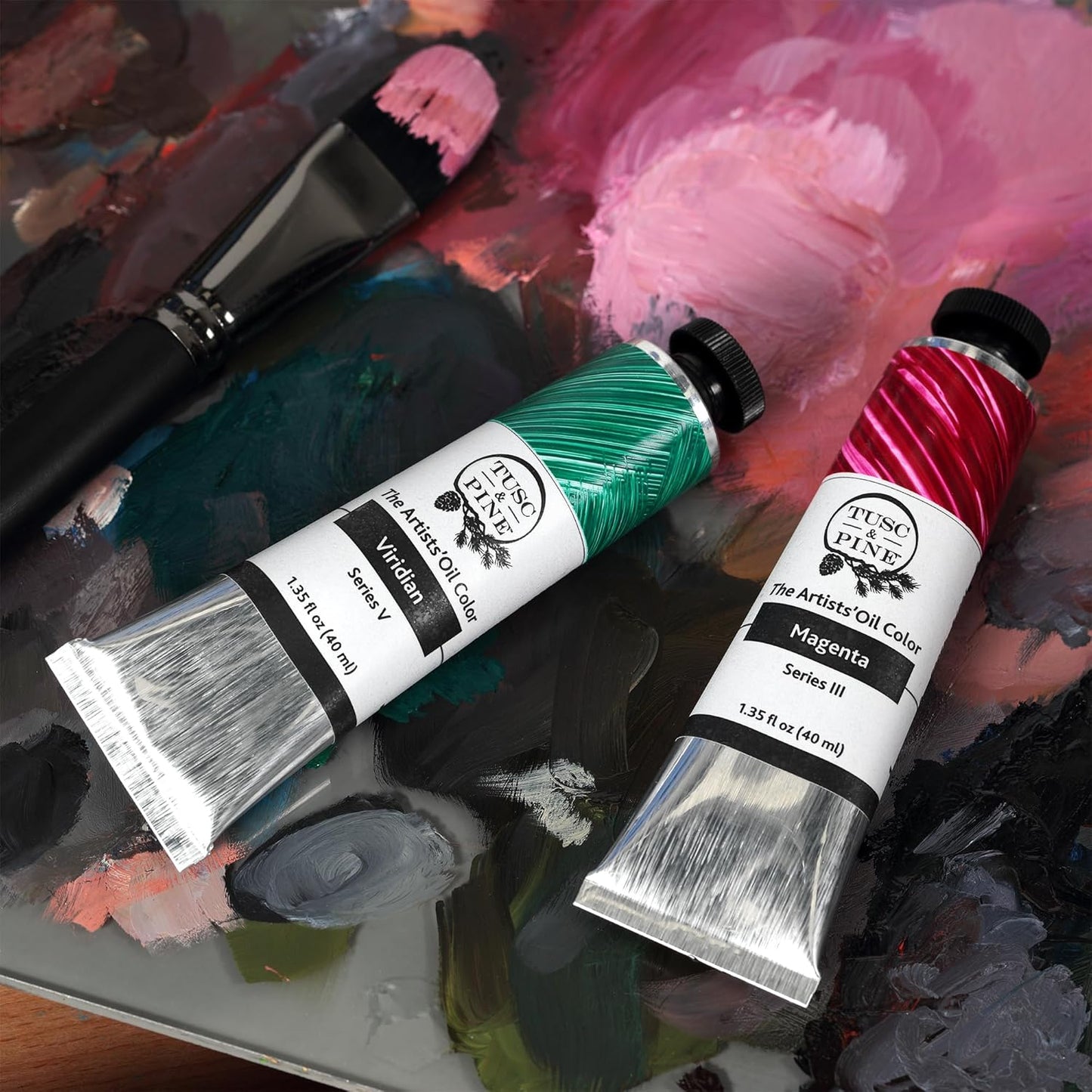 Tusc & Pine Artist Oil Paint - Titanium White (In Safflower), 150 ml, Non-Yellowing, Rich & Creamy Consistency, Max Pigment Load, Small Batch Oil Paints Made in the USA for Professional Artists
