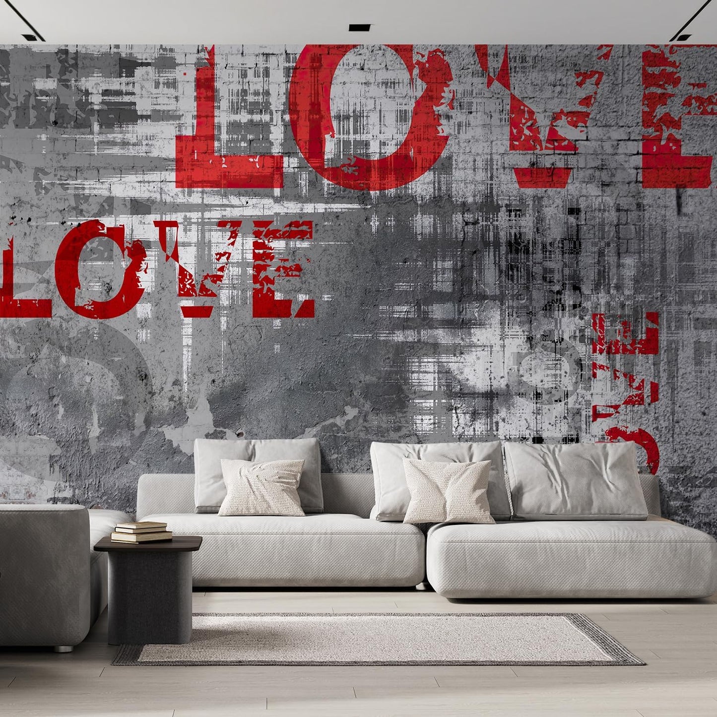 wall26 Wall Sticker/Wall Mural Love Letters Graffiti, Not Peel and Stick, Non-Woven Wallpaper Decorative for Bedroom, Living Room, Office - 132x192 inches