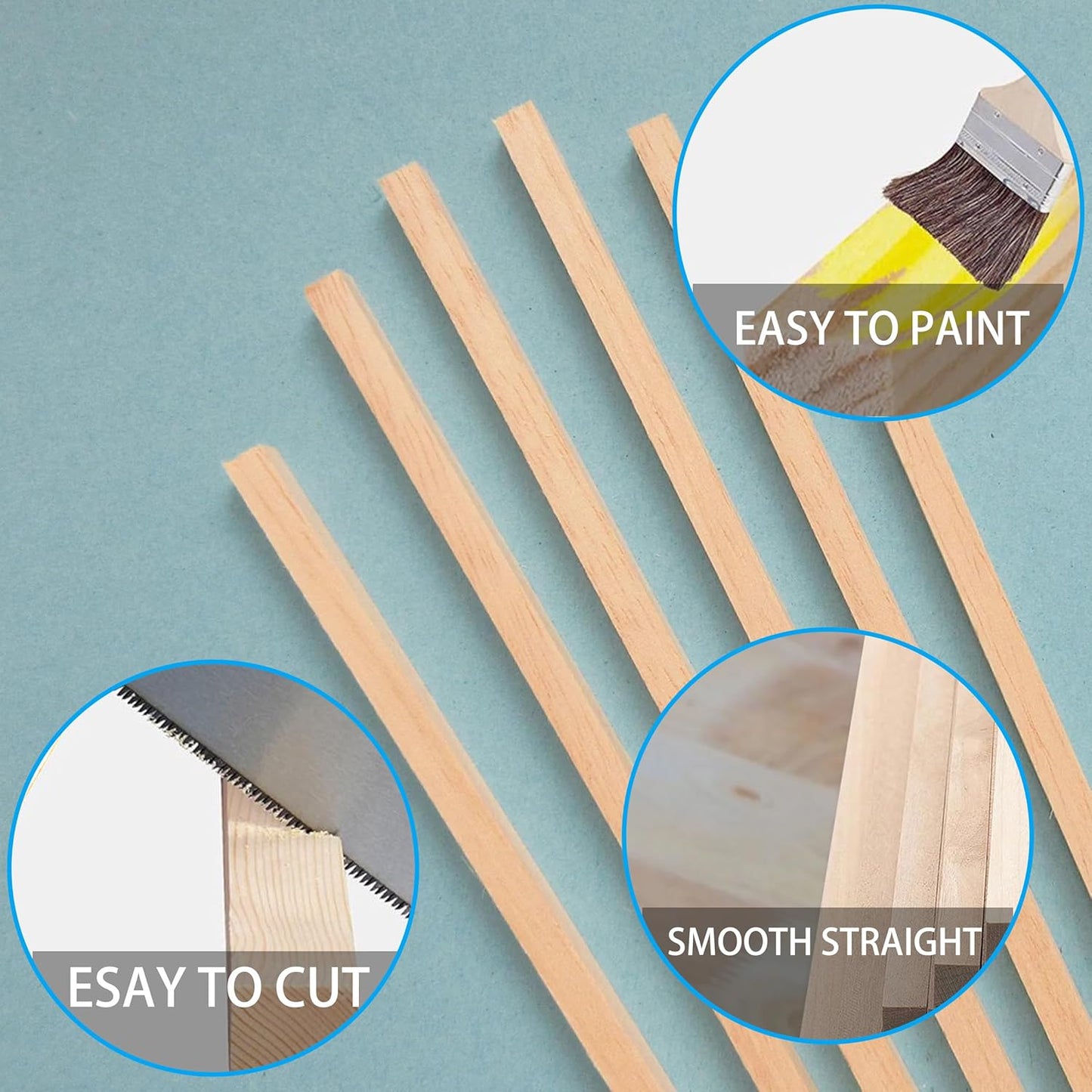 Balsa Wood Square Dowels 30Pcs 1/2 x 1/2 x 12 inch DIY Sticks for Crafts Model Making(1/2"x12"-30pcs)