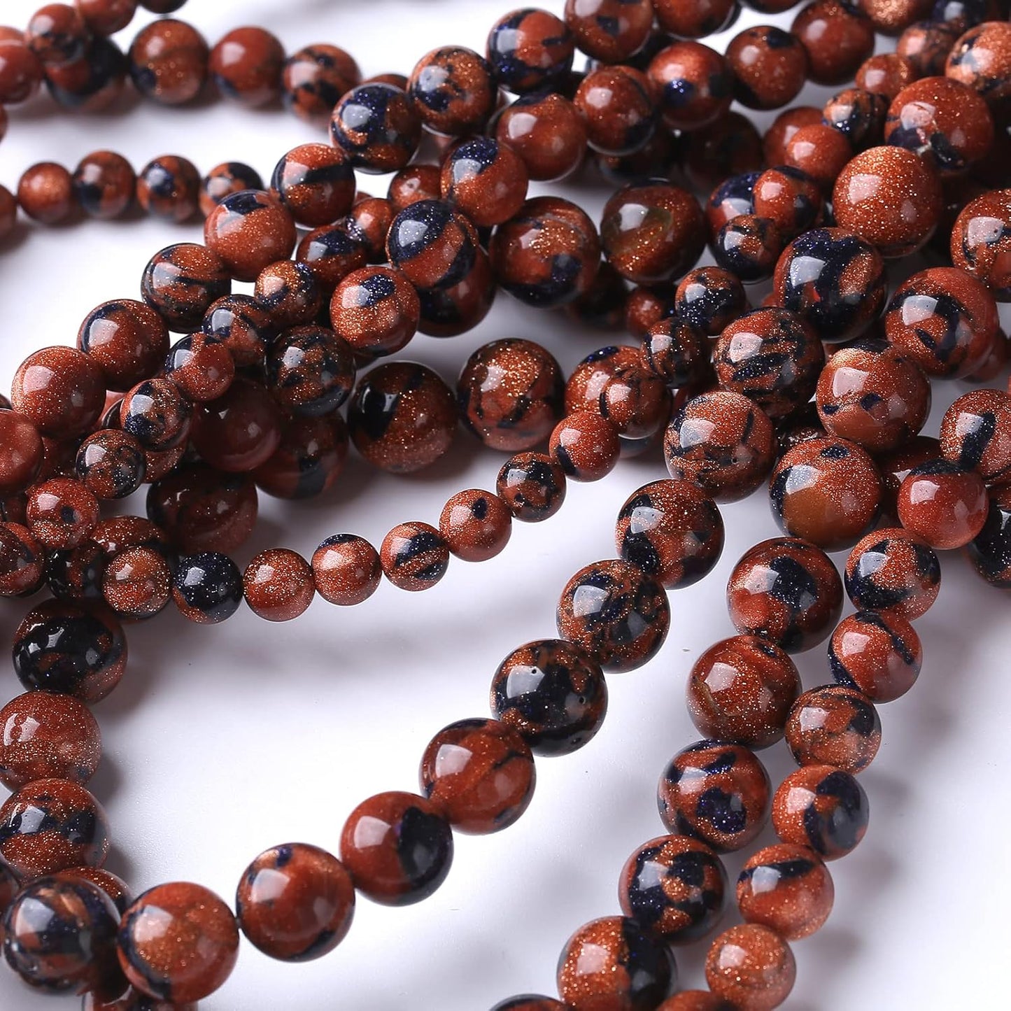 36PCS 10MM Sandstone Beads Energy Healing Beads for DIY Jewelry Bracelet Necklace Making for Jewelry Making 15Inch