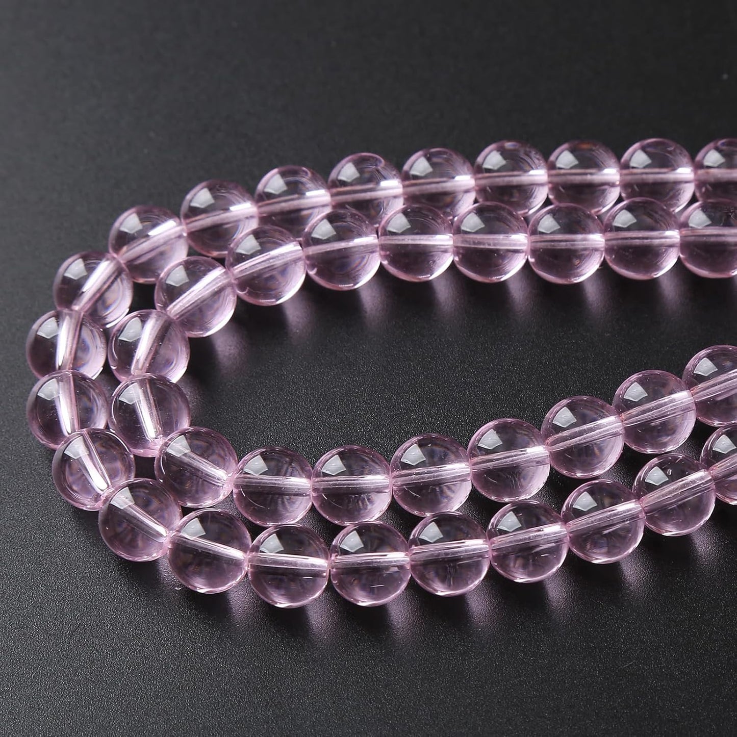 4mm 90pcs Smooth Rose Pink Glass Beads Quartz Crystal Round Loose Beads for Jewelry Making DIY Bracelet Necklace