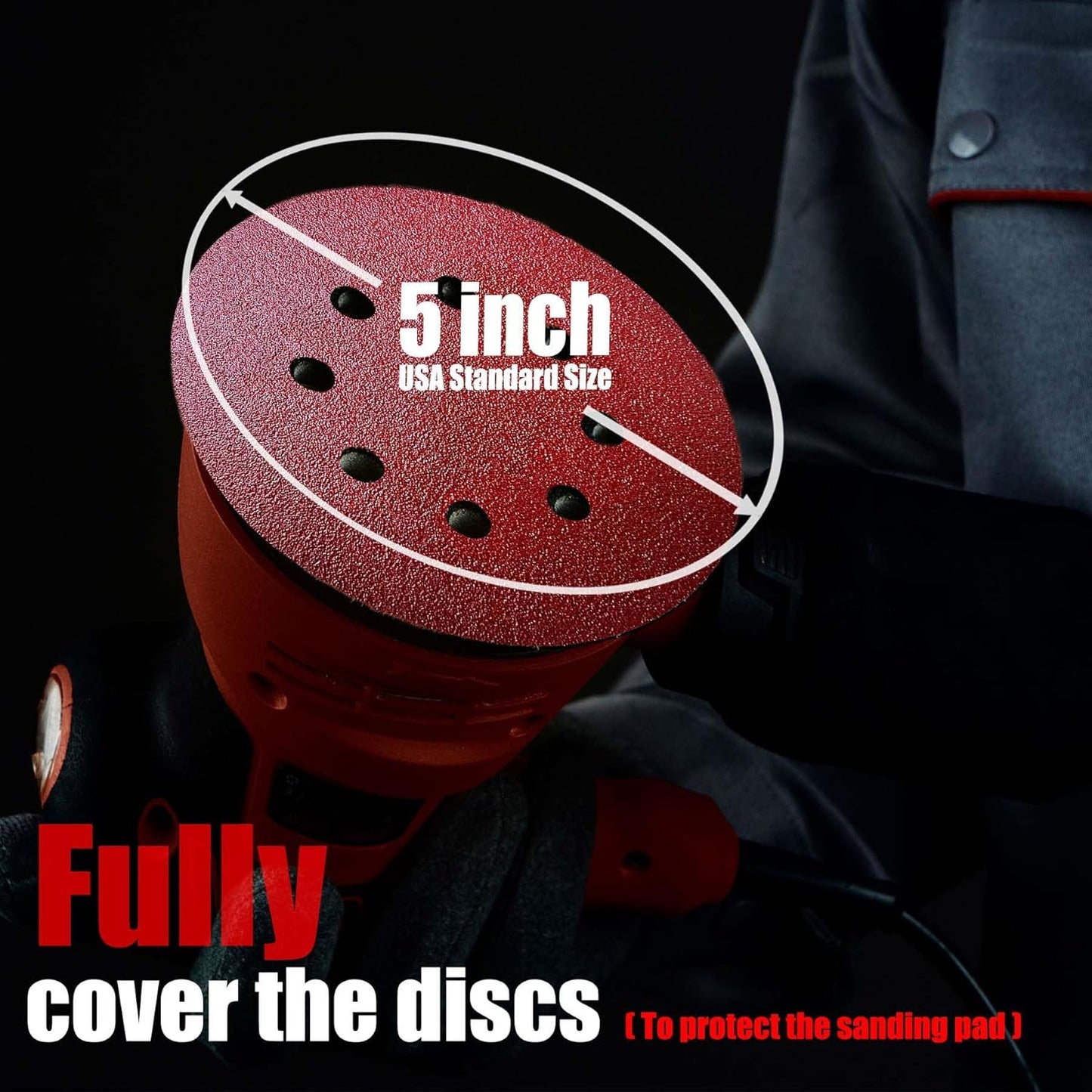 80 Grit 5 Inch Sanding Discs Hook and Loop, Sanding Disks, Sandpaper for Wood, 100 Pcs