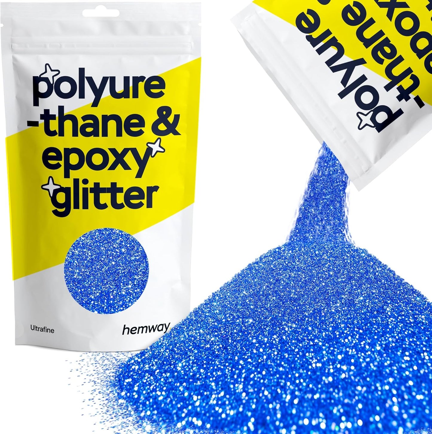 Hemway Polyurethane & Epoxy Resin Glitter for Arts, Crafts, Tumblers, Flooring, Woodwork, Decorating and Resin Projects 100g - Sapphire Blue