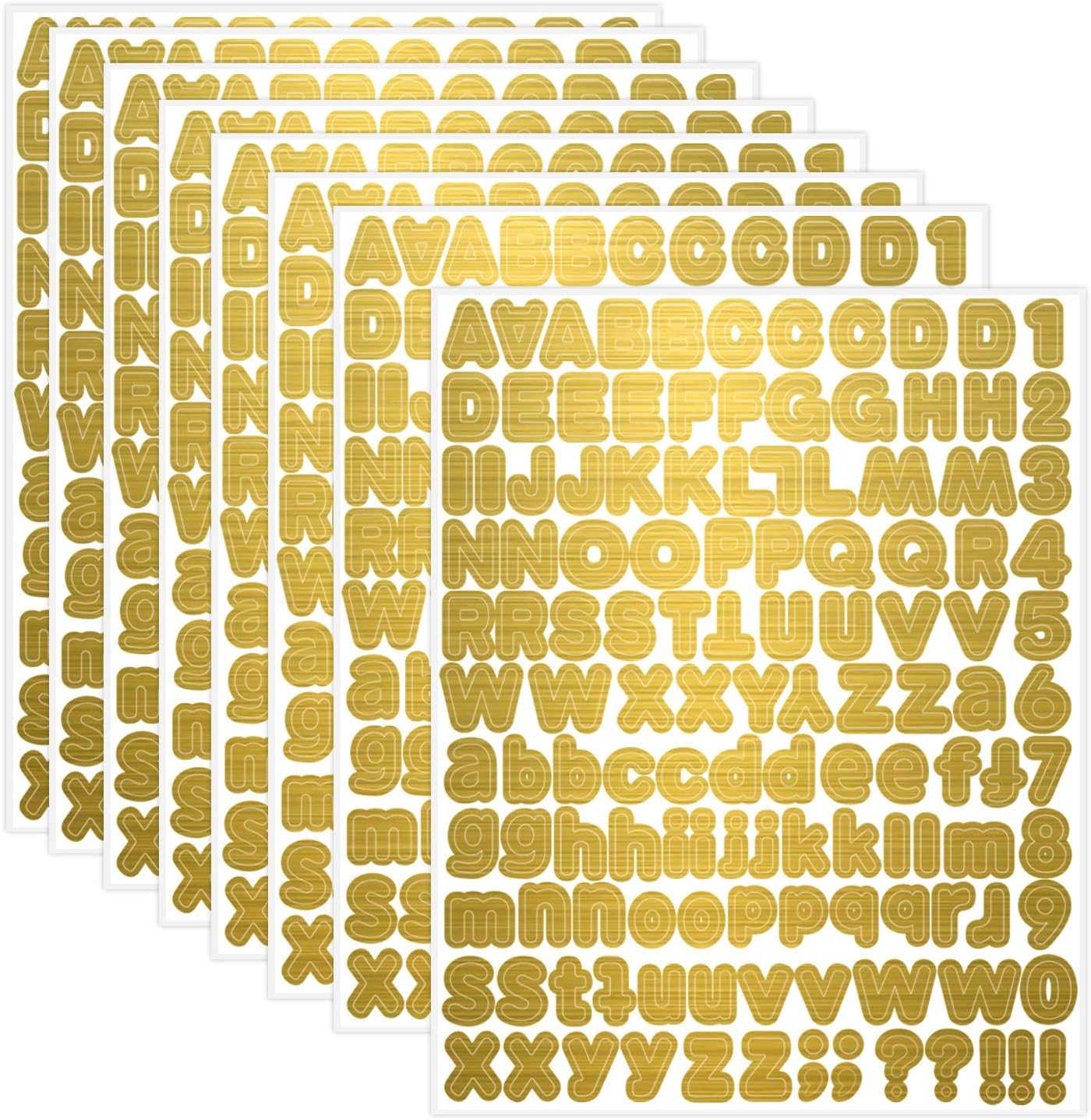 Starboling Letter Stickers, 1/2 inch Gold Alphabet Stickers, Self-Adhesive Vinyl for Mailbox Numbers, Bulletin Boards, Classroom & Home Decor, 0.5''
