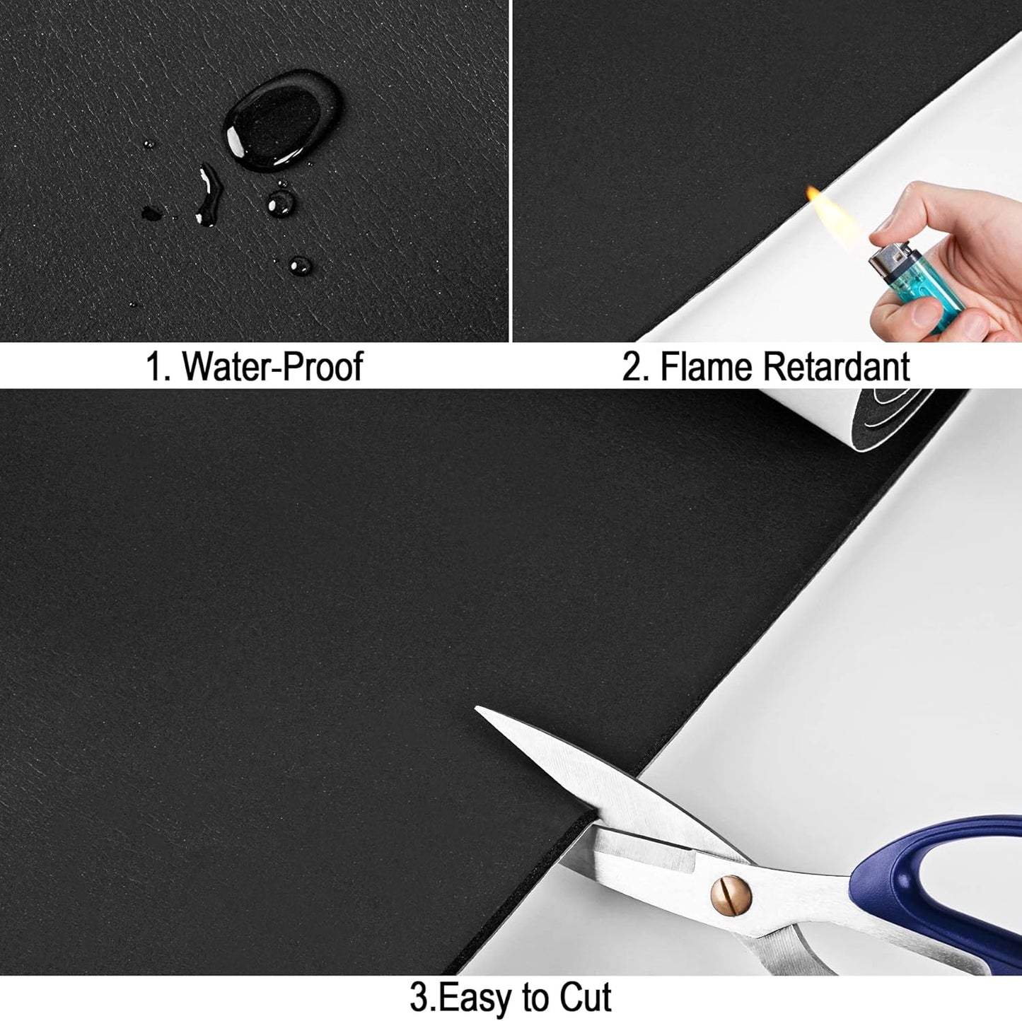 Neoprene Sponge Rubber Foam Sheets with Adhesive Backing, 12" x 60" x 1/2" Black Foam Roll Insulation Board Soundproof Neoprene Mat, Great for Cosplay Padding, DIY, Gaskets, Costume, Crafts