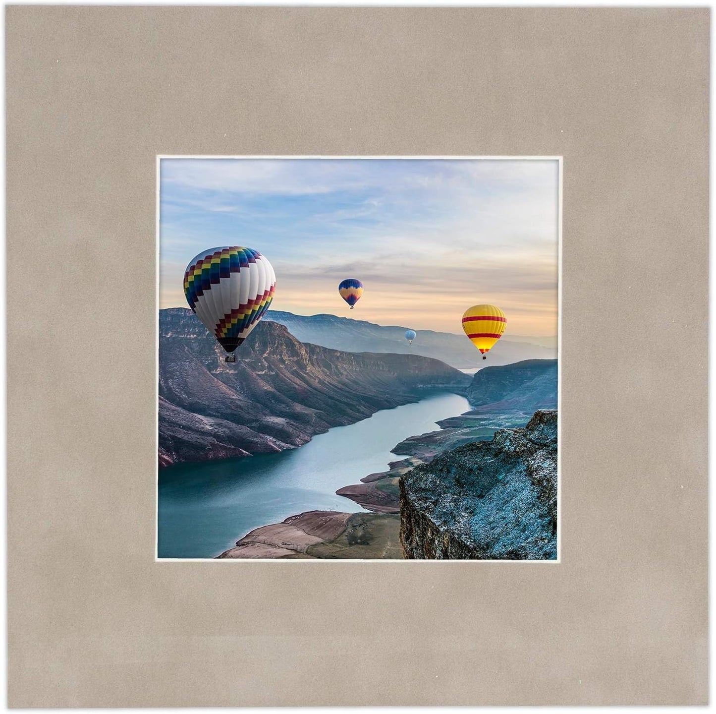 8x10 Mat Bevel Cut for 5x8 Photos - Acid Free Light Grey Suede Precut Matboard - For Pictures, Photos, Framing - 4-ply Thickness