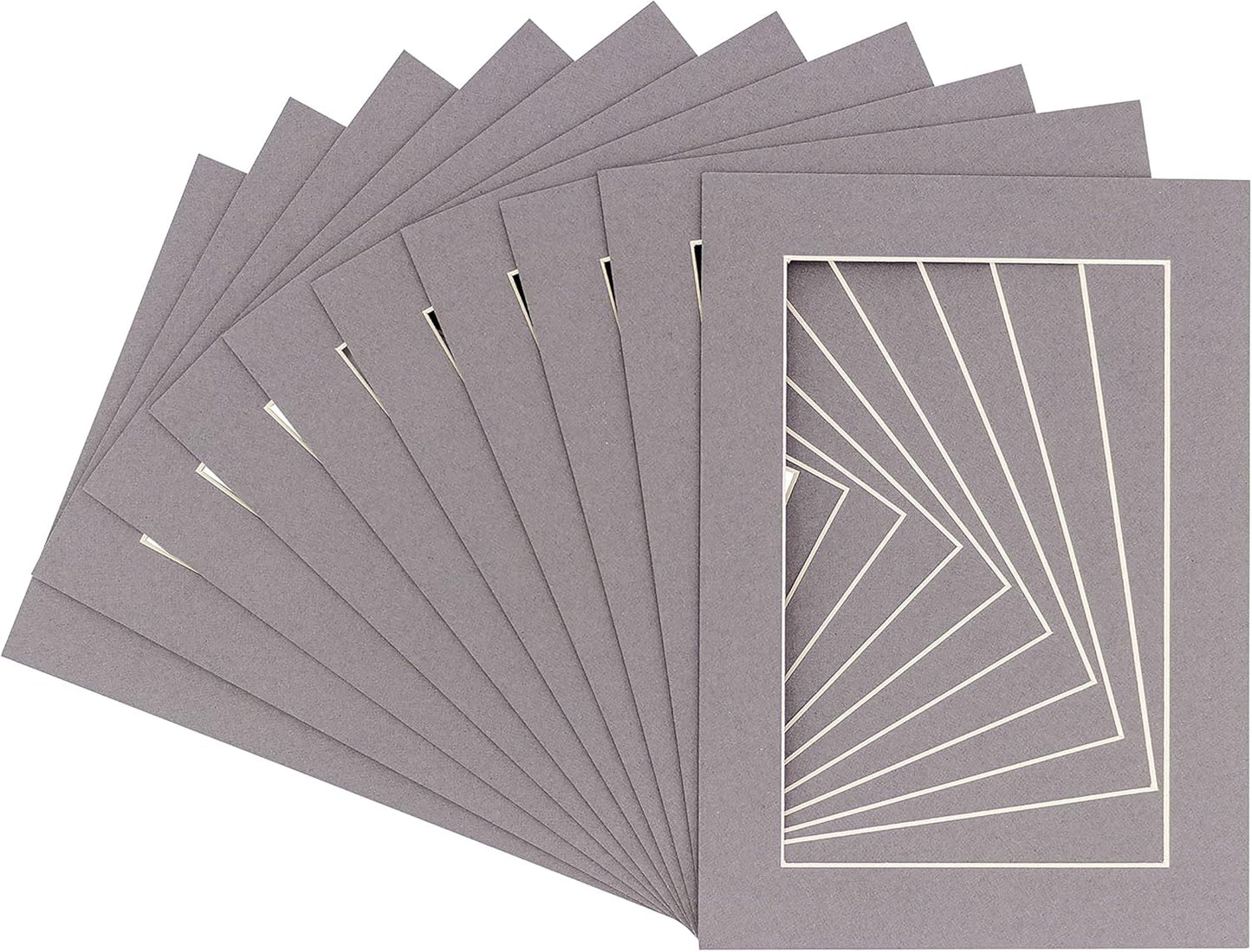 5.5x8.5 Mat for 8.5x11 Frame - Precut Mat Board Acid-Free Charcoal 5.5x8.5 Photo Matte For a 8.5x11 Picture Frame, Premium Matboard for Family Photos, Show Kits, Art, Picture Framing, Pack of 100 Mats