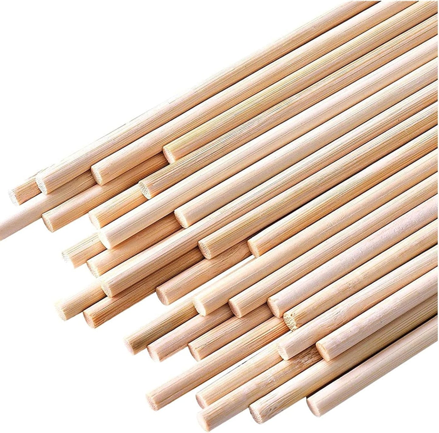 HOPELF 50PCS Bamboo Dowel Rods - 1/4 x 6 Inch, Assortment for Crafts, Cake Dowels & DIY Projects