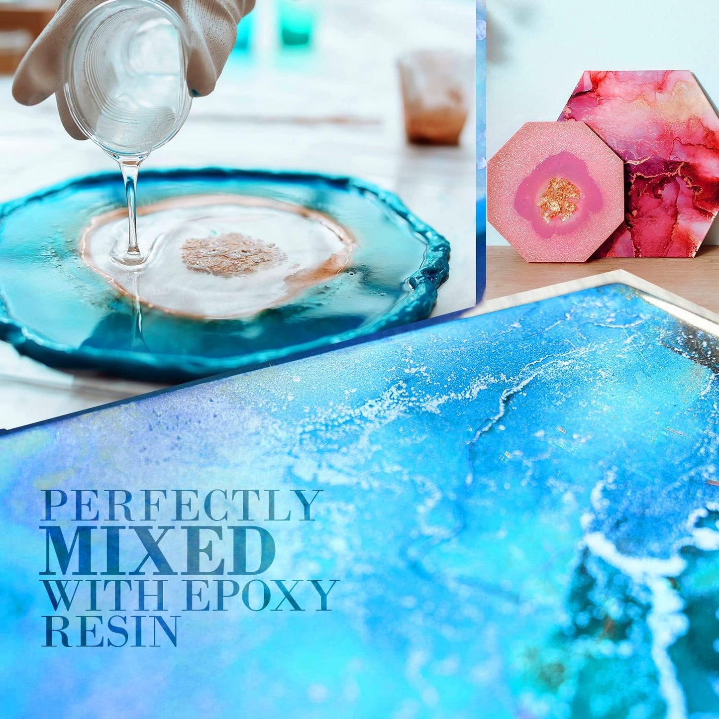 Sapphire Blue Mica Powder for Epoxy Resin 100g / 3.5oz. Sealed Bag- TECHAROOZ 2 Tone Resin Dye Color Pigment Powder for Lip Gloss, Nails, Colorant for Slime Bath Bombs Soap Making Colorant