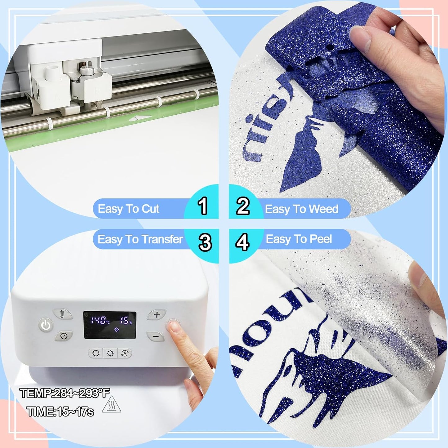 Black Glitter HTV Heat Transfer Vinyl 12" x6FT Glitter Vinyl for T Shirts Easy to Cut and Weed Compatible with All Cutter Machines HTV Vinyl Iron on for Cricut (Black, 12Inches*6Ft)