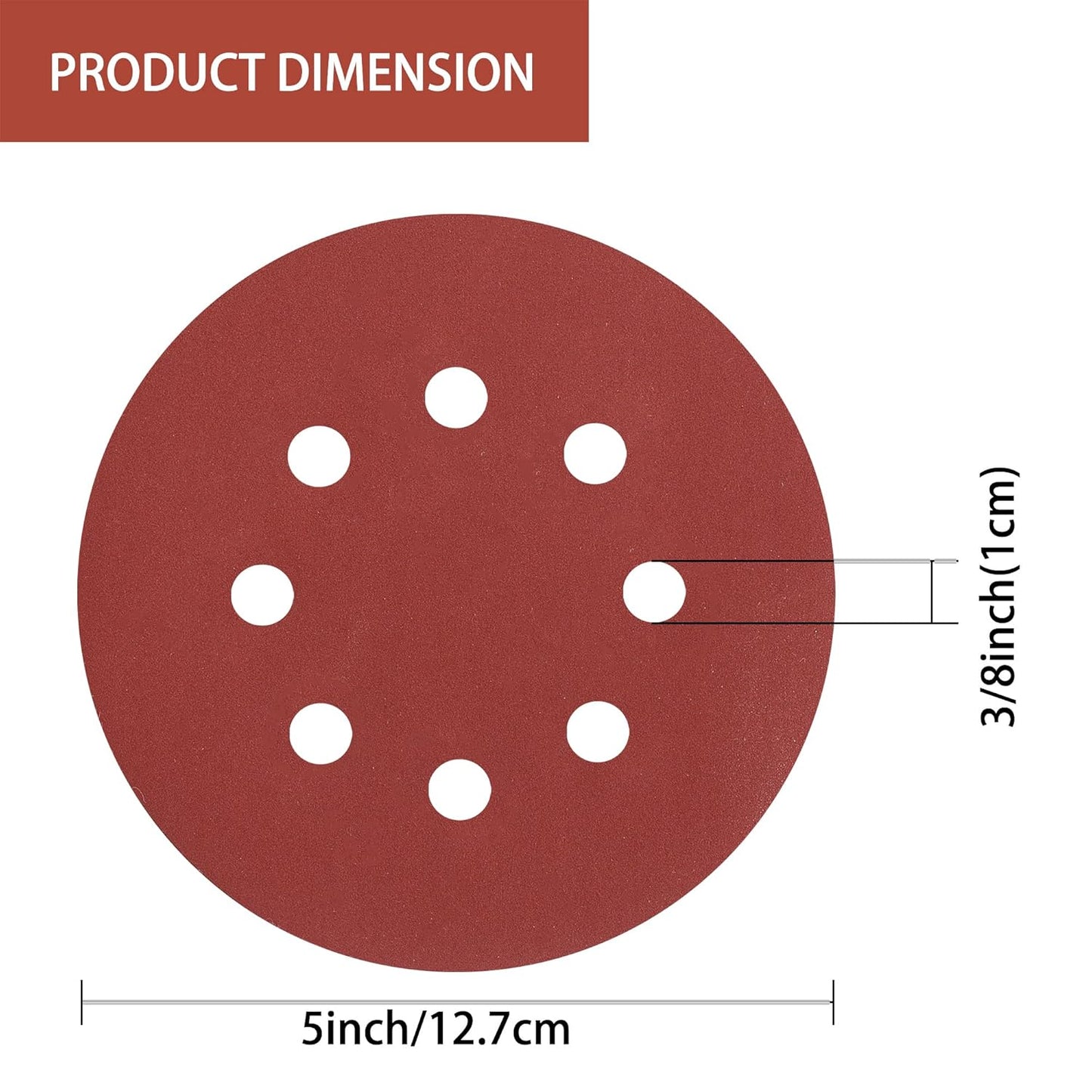 150pcs 600 Grit Sanding Discs, 5-Inch 8-Hole Sandpaper, for Woodworking or Automotive