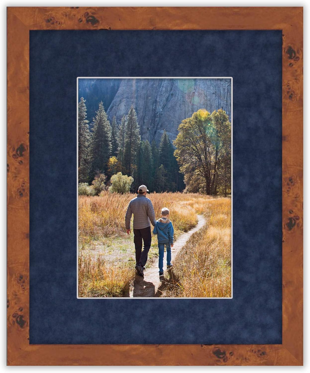 Pack of 25 Acid Free 8x10 Mats Bevel Cut for 5.5x8.5 Photos - Navy Suede Precut Matboards For Pictures, Photos, Framing - 4-ply Thickness