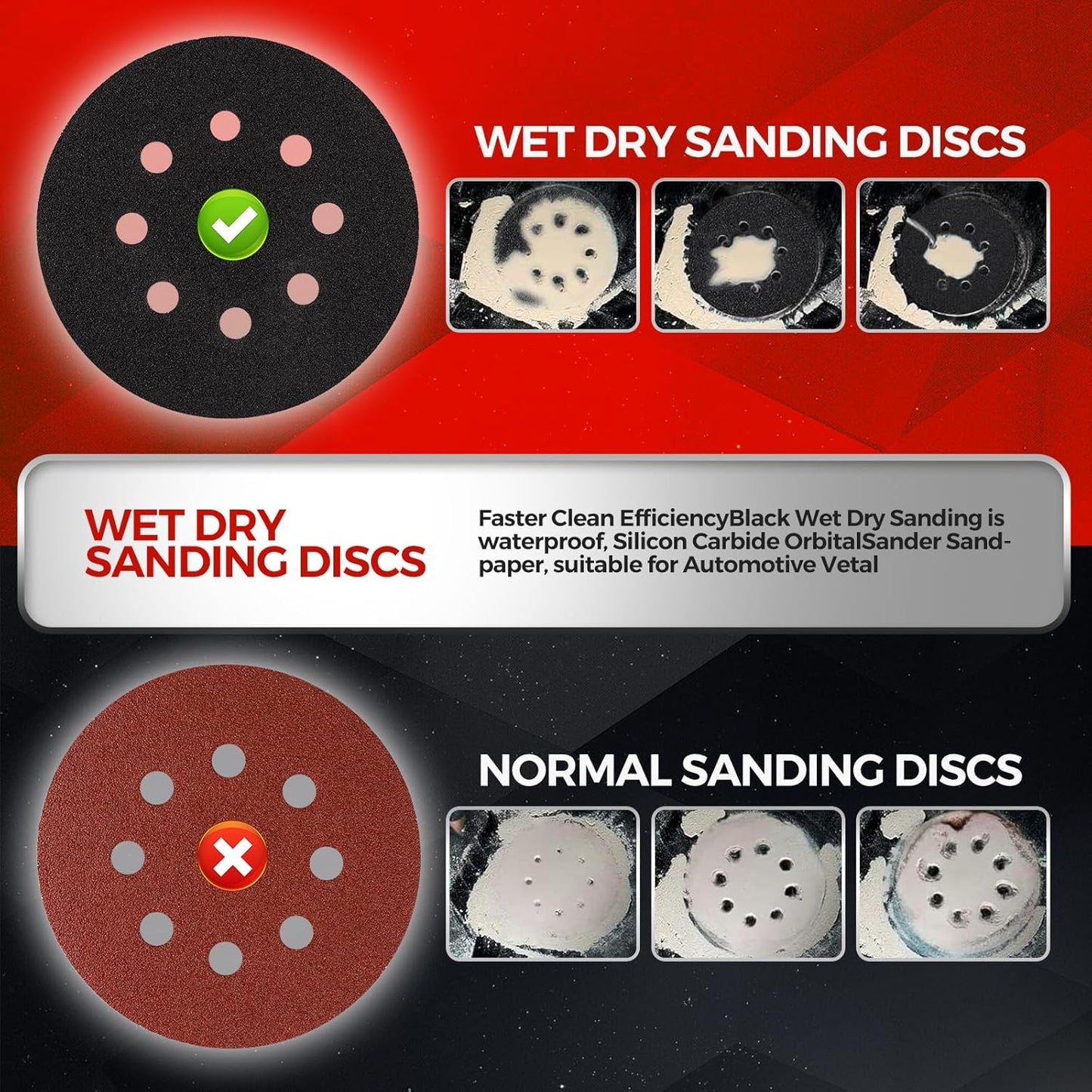 50PCS 5 inch Silicon Carbide Sanding Discs 2500 Grit, Wet Dry Orbital 5 Sander Hook and Loop Sandpaper Disc Ultra Fine Grit, Best for Metal,Automotive Precision Polishing