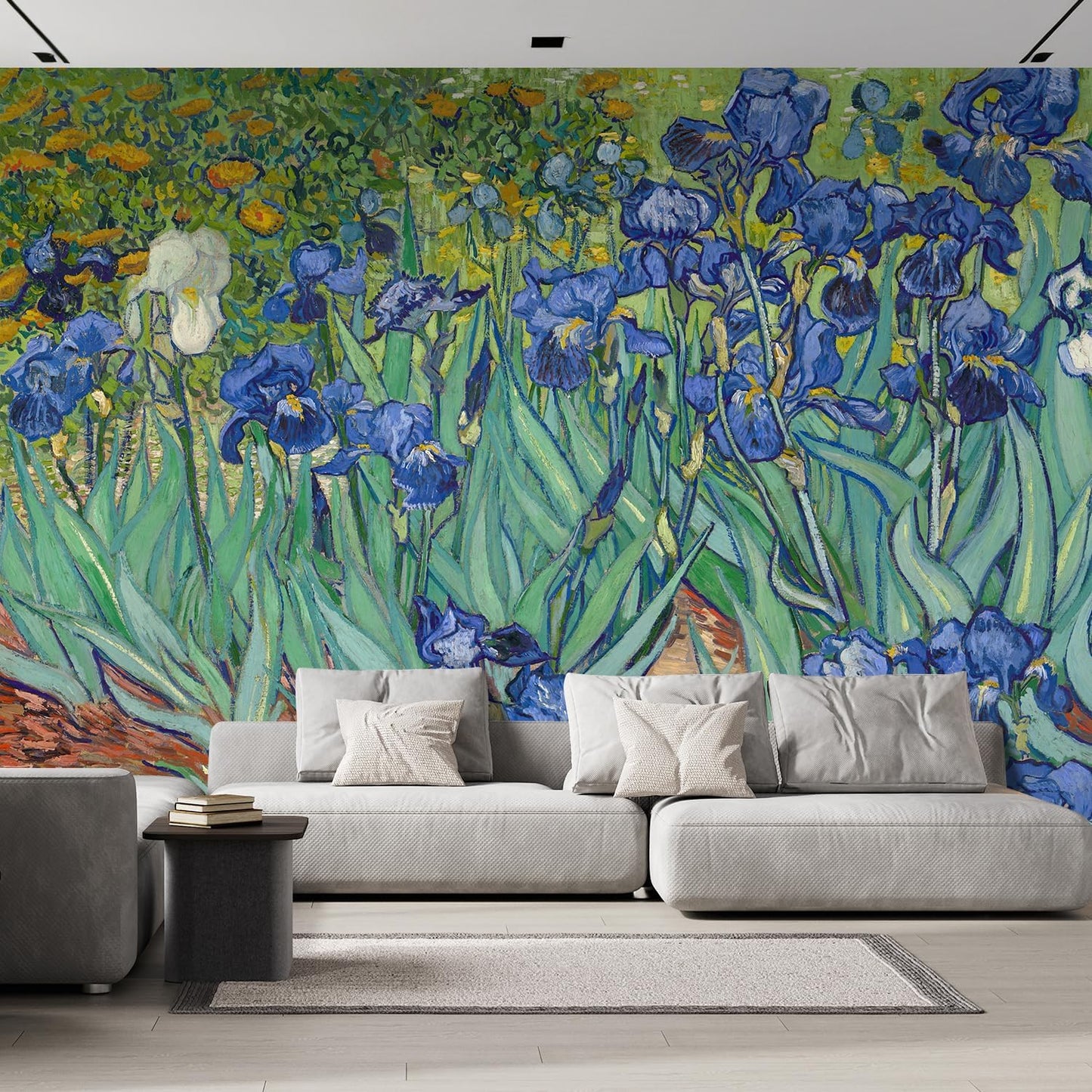 wall26 Wall Sticker/Wall Mural Irises by Vincent Van Gogh Dutch Impressionism, Not Peel and Stick, Non-Woven Wallpaper Decorative for Bedroom, Living Room,Office - 120x192 inches