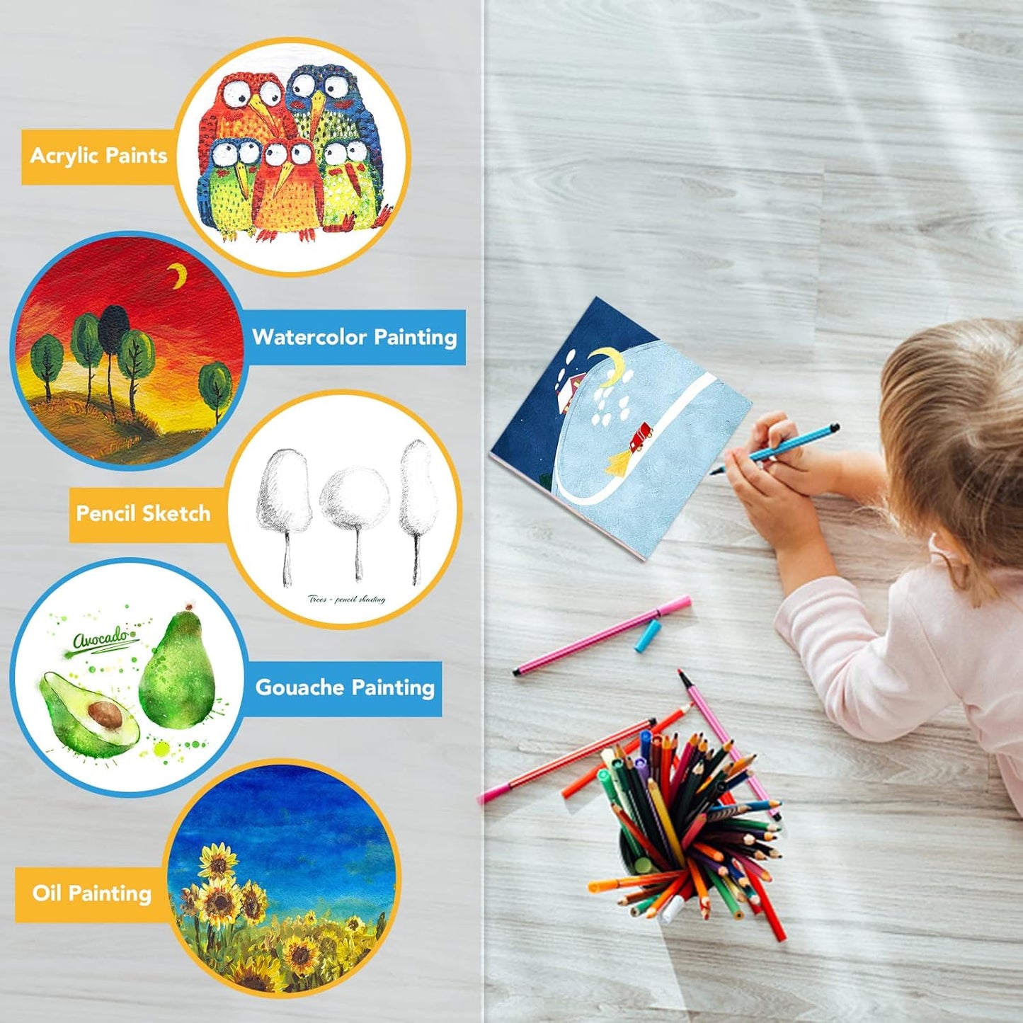 ESRICH Mini Canvases for Painting, 5x5In Canvas in Bulk 18Pack, 2/5In Profile Small Square Canvas, Blank Canvases are Great for School Projects and Kids Birthday Parties, Home Decor Project.