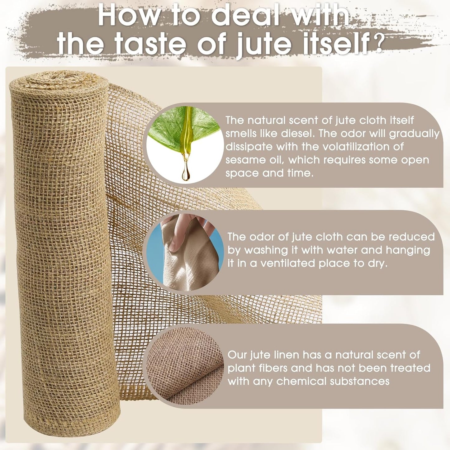 Burlap Fabric - Garden Burlap Fabric Roll Natural Jute Outdoor Fabric Burlap Weed Barrier Trees Trunk Wrap for Crafts Farmhouse Gardening Table Decor for Crafts (19.7" x 15 Feet)