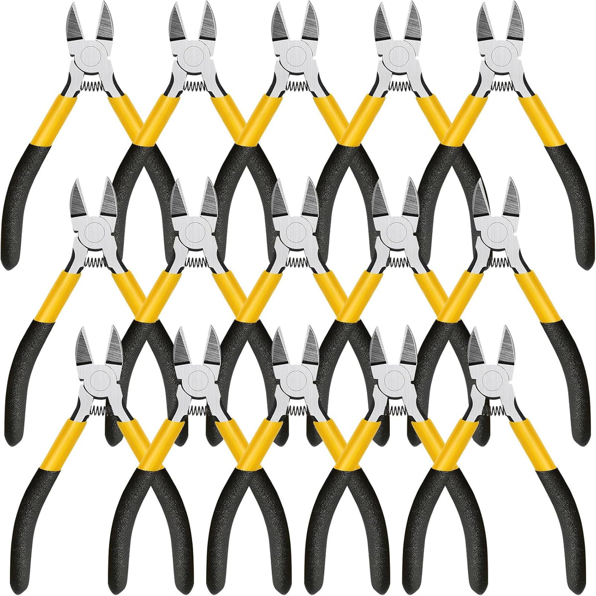 Lasnten 15 Pcs 5" Wire Cutters Precision Cutting Pliers Side Diagonal Cutters Small Wire Clippers Spring Loaded Flush Cut Snips with Nonslip Handle for DIY Jewelry Making Crafting Model Kits Zip Ties