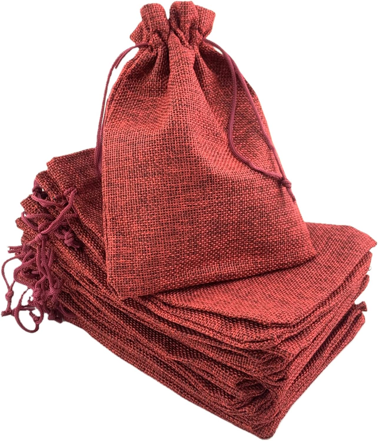 Palmhomee Pack of 25 Burlap Gift Bags with Drawstring Linen Jewelry Pouches Wedding Hessian Jute Bags for Birthday Jewelry and Treat Pouches Party Wedding Favors Gift Art and DIY Craft (6x8 Inch,