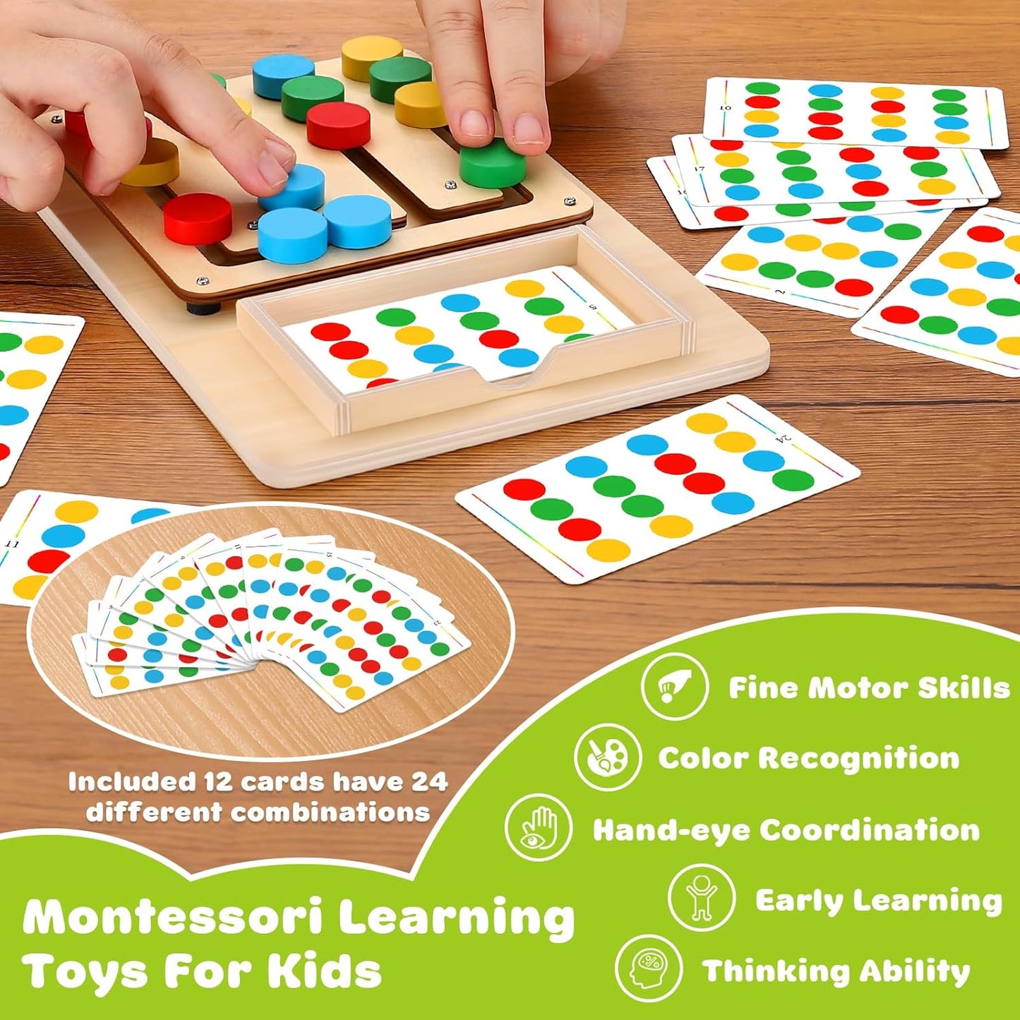 V-Opitos Color Matching Puzzle Toys, Montessori Brain Teasers Game for Kids Age 3, 4, 5, 6, 7 Years Old, Road Trip Toys for Boys & Girls, Handheld Games for Travel, Ideal Christmas, Birthday Gifts