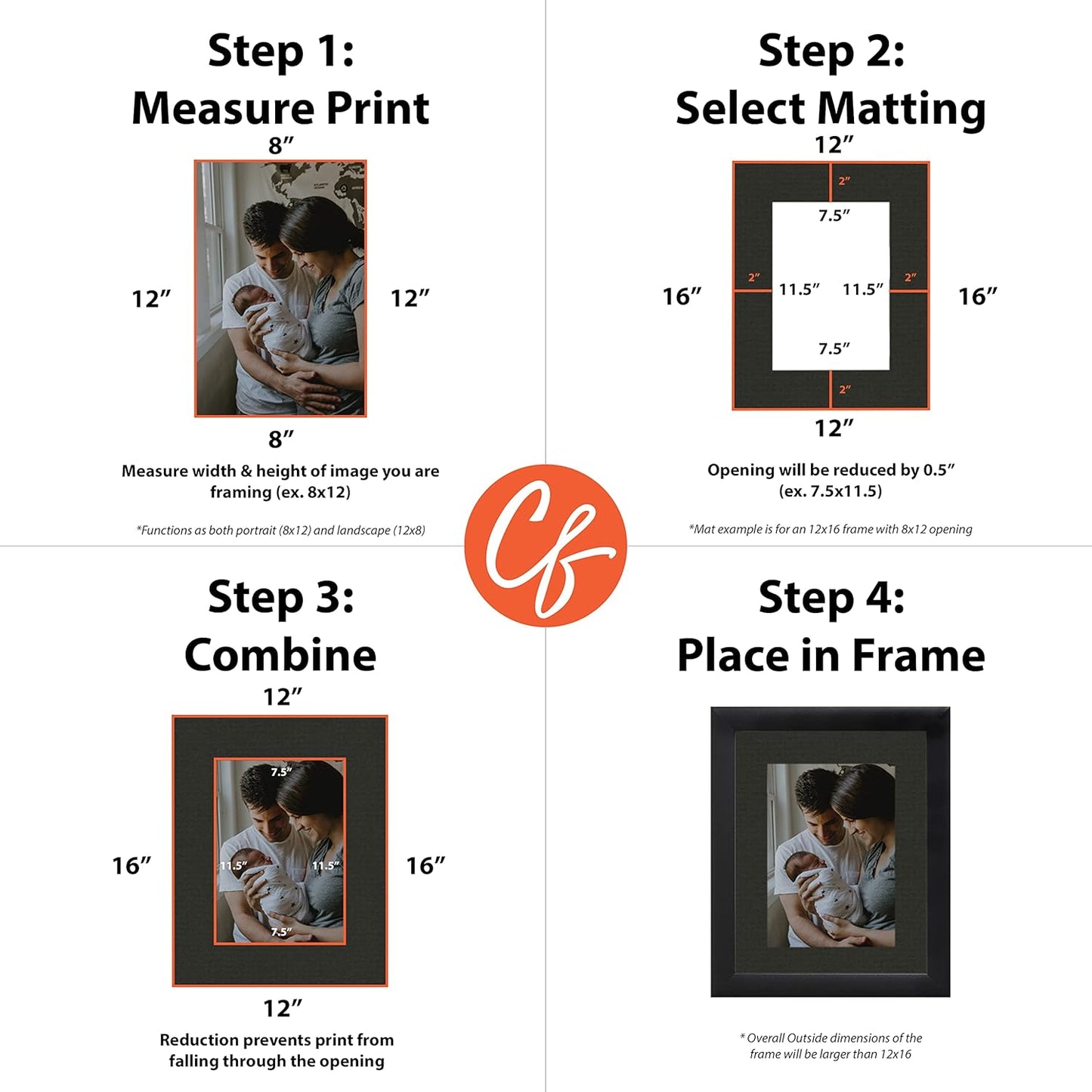 Craig Frames B404 Pre-cut Mat Board for 8.5x14 Print, 12x18, Textured Black