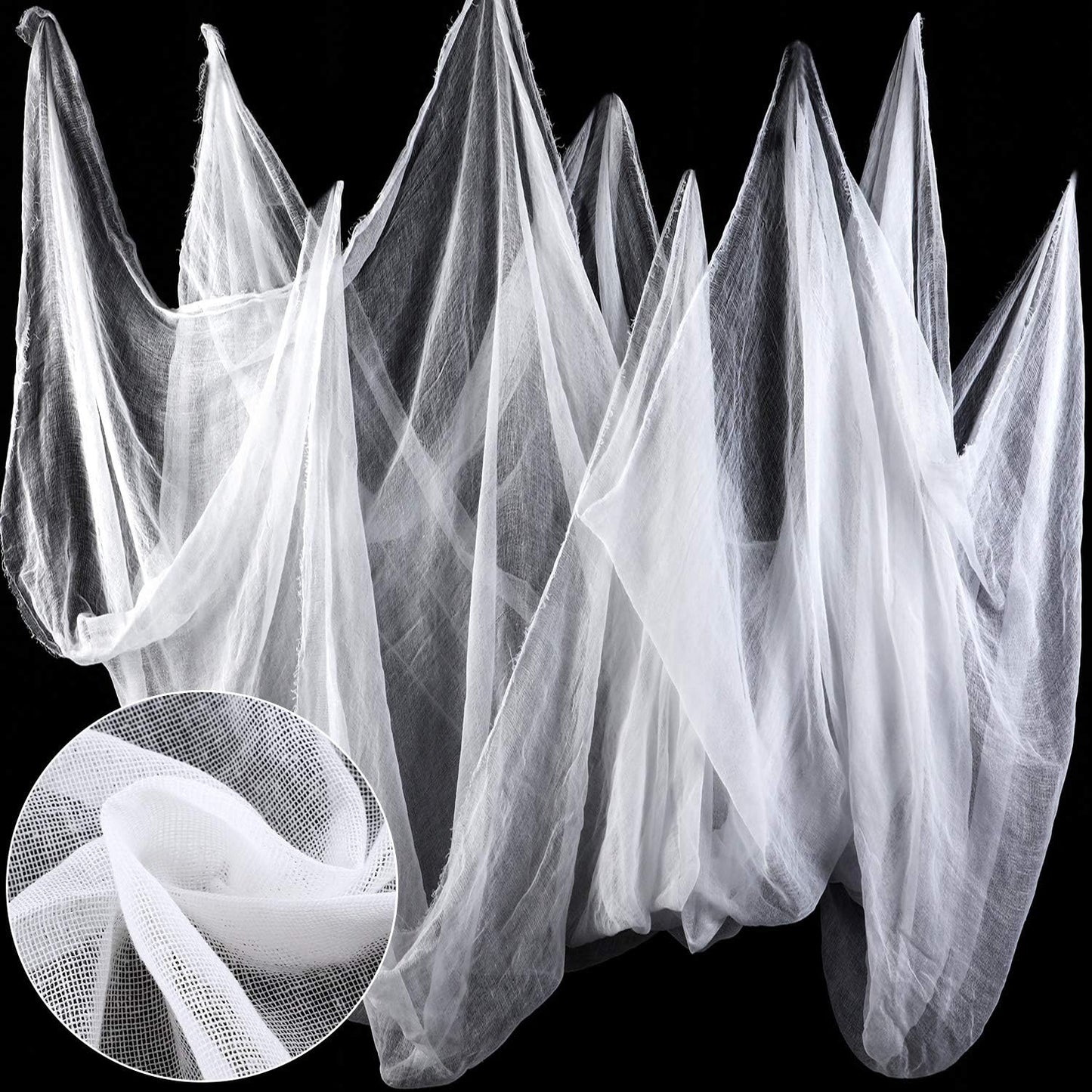 Boao Halloween Cheese Cloth 85 x 197 Inch White Cheesecloth Roll for Crafts Large Cotton Muslin Gauze Fabric for Halloween Outdoor & Indoor Spooky Decoration