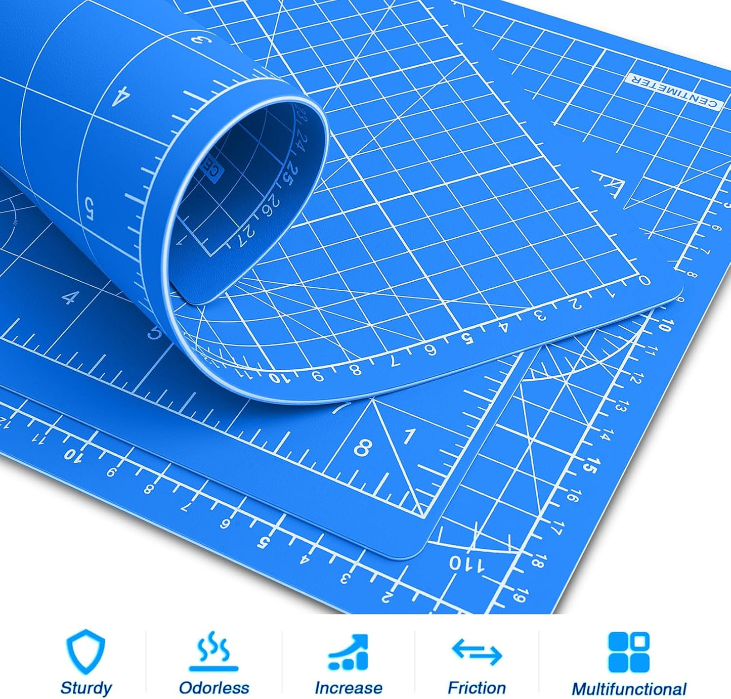 DIYSELF Cutting Mat 8in×6in, Self Healing Cutting Mat, A5 Rotary Cutting Mats for Crafts Sewing Hobby Fabric Project, 5-Ply Craft Cutting Board Double Sided, Craft Mat for Quilting