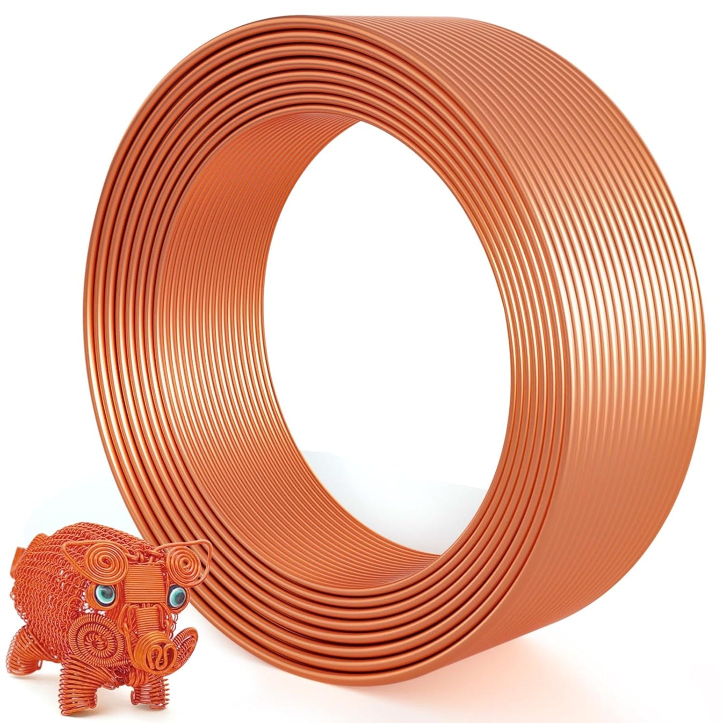Aluminum Craft Wire for Jewelry Making, 12 Gauge Armature Bendable Craft Bending Wire for Sculpting, Gardening DIY Craft Project Ornaments(Copper, 2 mm)