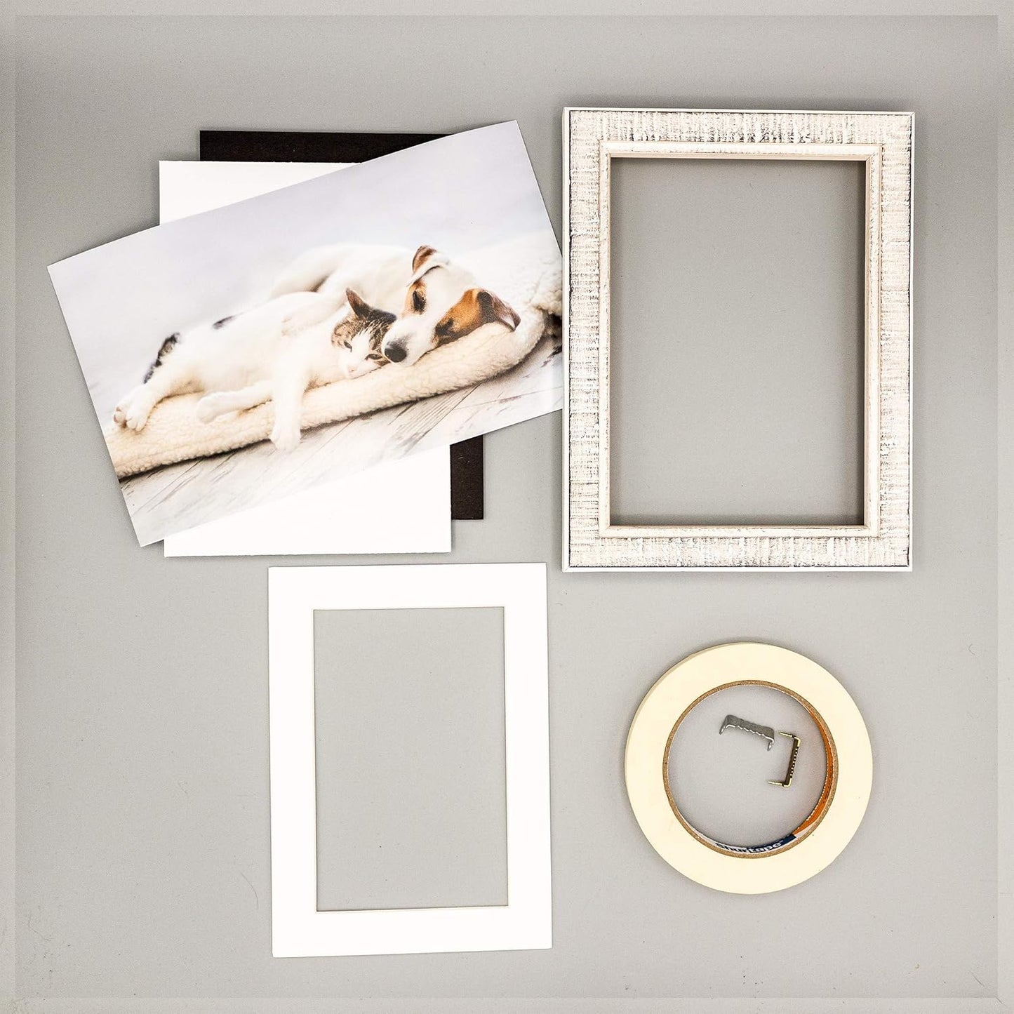 5x7 Mat for 8.5x11 Frame - Precut Mat Board Acid-Free Textured White 5x7 Photo Matte For a 8.5x11 Picture Frame, Premium Matboard for Family Photos, Show Kits, Art, Picture Framing, Pack of 100 Mats
