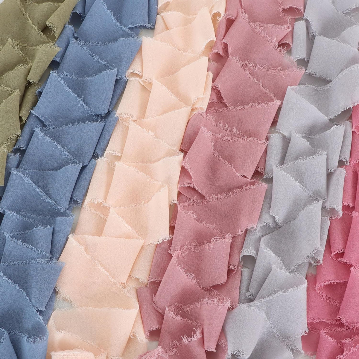 TONIFUL 6 Rolls Morandi Set Chiffon Ribbon 1 1/2 Inch 5 Yards Silk Fabric for Gift Wrapping, Wedding Party Decoration, Flower Bouquet, Bows Making, DIY Crafts