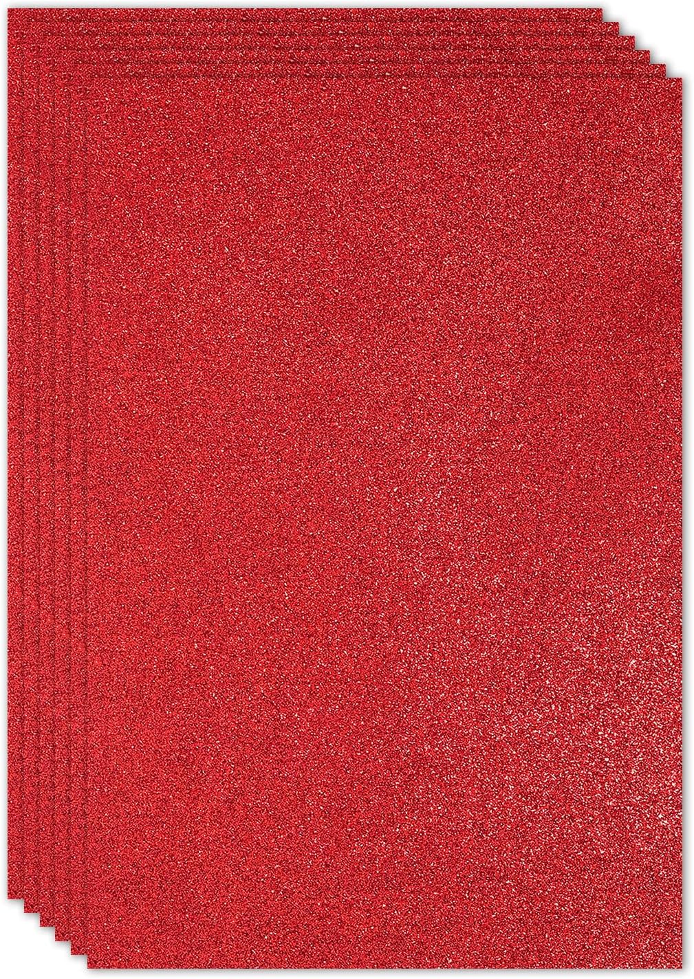PATIKIL 2mm(1/10") Thick Non Adhesive Glitter Foam Sheet 16x24inch(40x60cm) Dark Red, EVA Shiny Foam Board for Craft, 6 Pcs