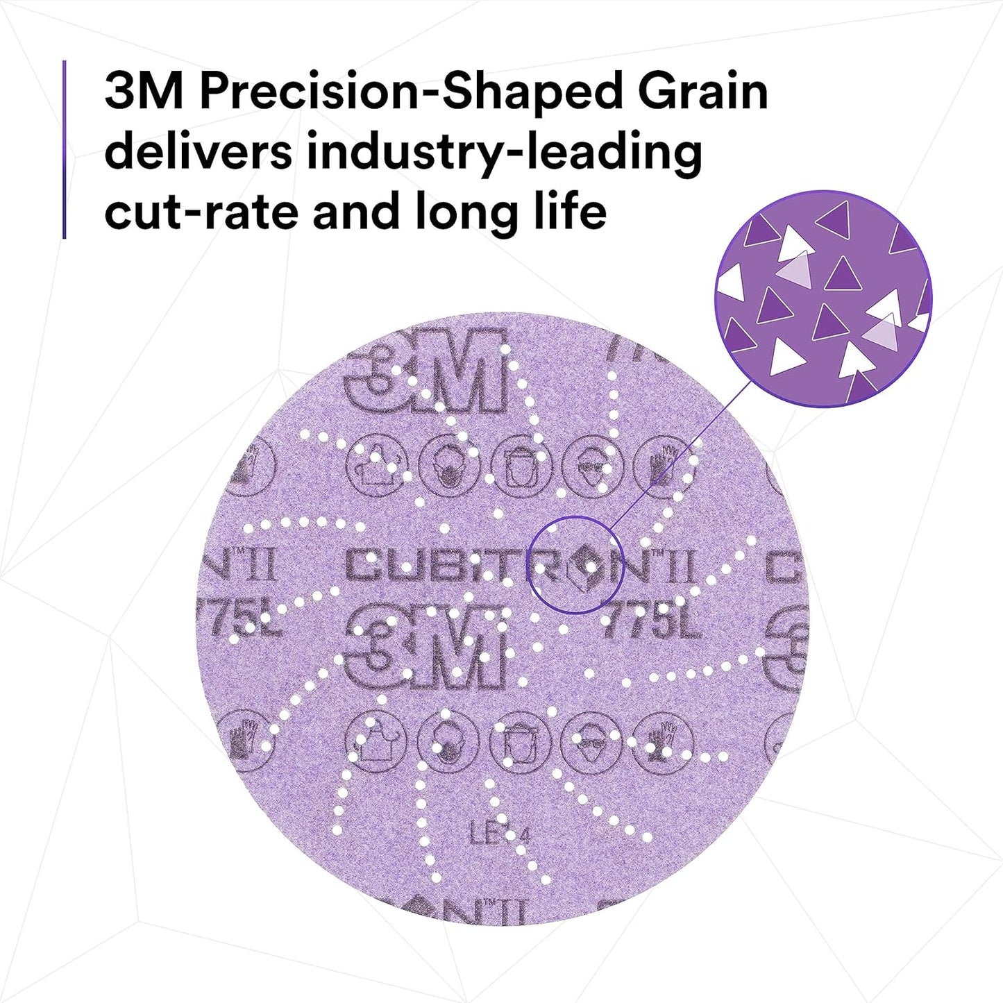 3M Xtract Cubitron II Hookit Clean Sanding Film Disc 775L, 120+, 6 in, Pack of 50 Hook and Loop Sanding Discs for Paint Preparation and Removal, General Sanding, Refining, Blending, and Featheredge