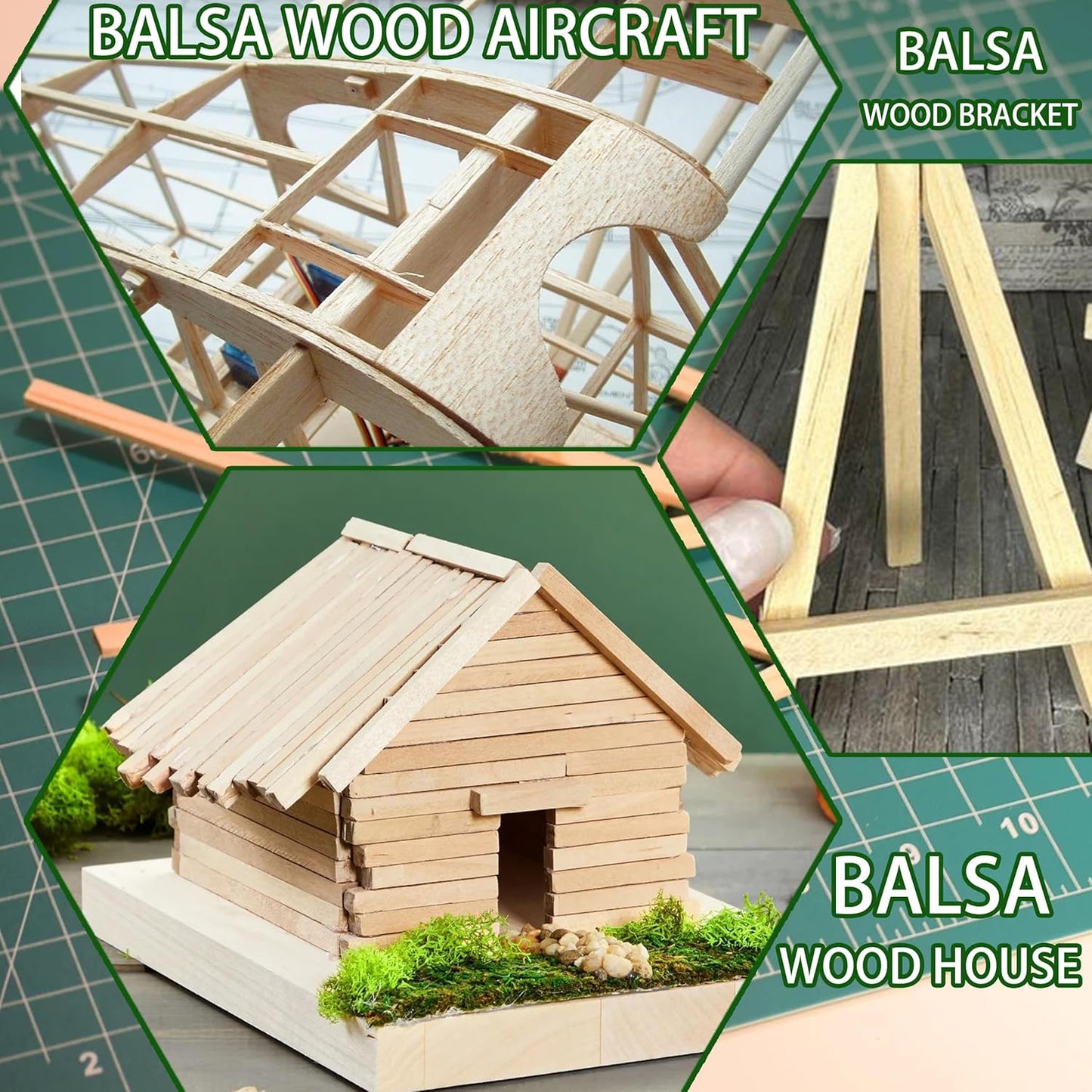 60Pcs Wood Square Dowel Rods 1/2 x 1/2 x 12 inch,Wood Squares for Crafts,Model Making Balsa Wood (1/2""x12""-60pcs)