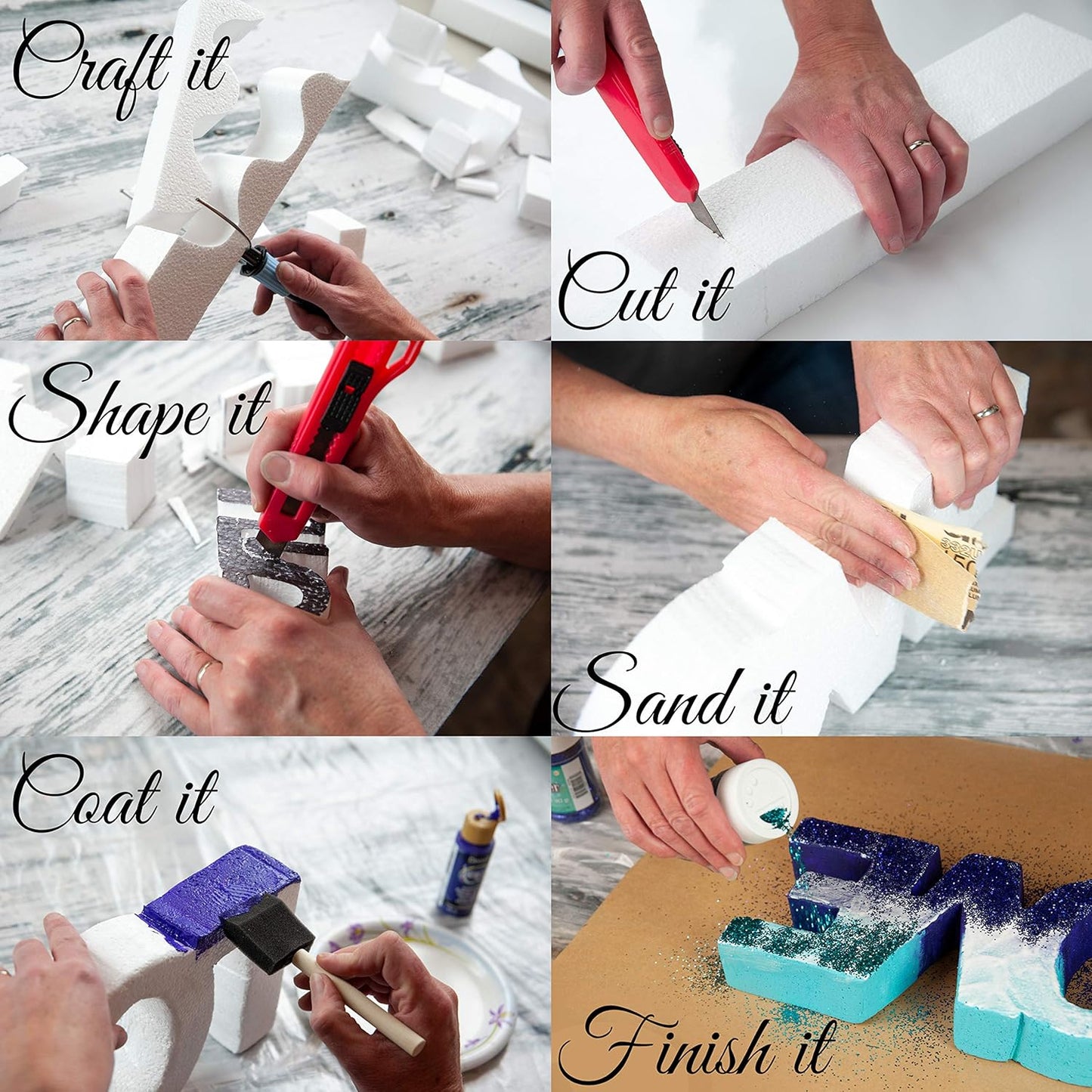 Silverlake 10x10x4 Craft Foam for Styrofoam Block Projects (2-Pack)