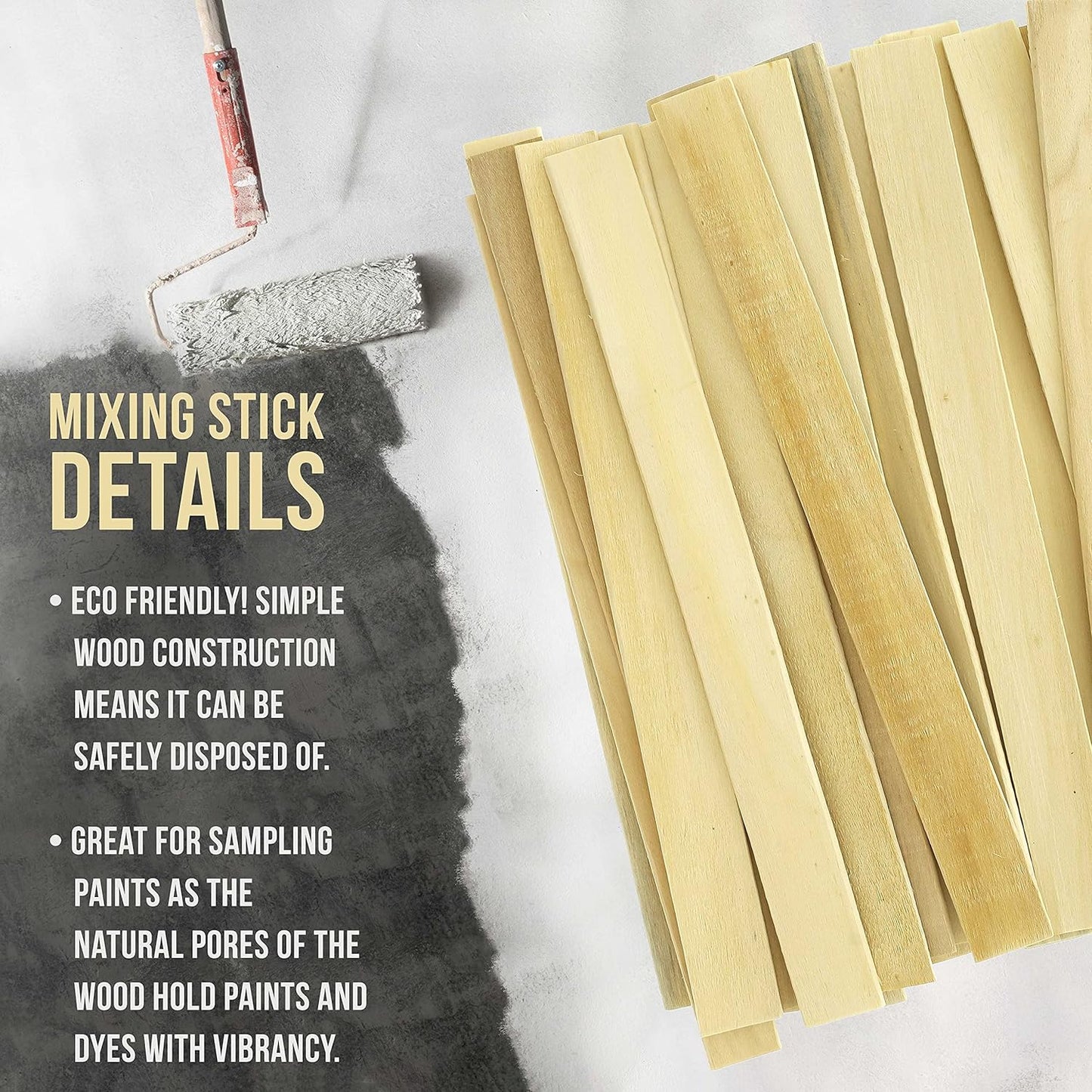 Custom Shop Craft and Paint Stirrers - 12" Premium Grade Wood - Full Case of 1000