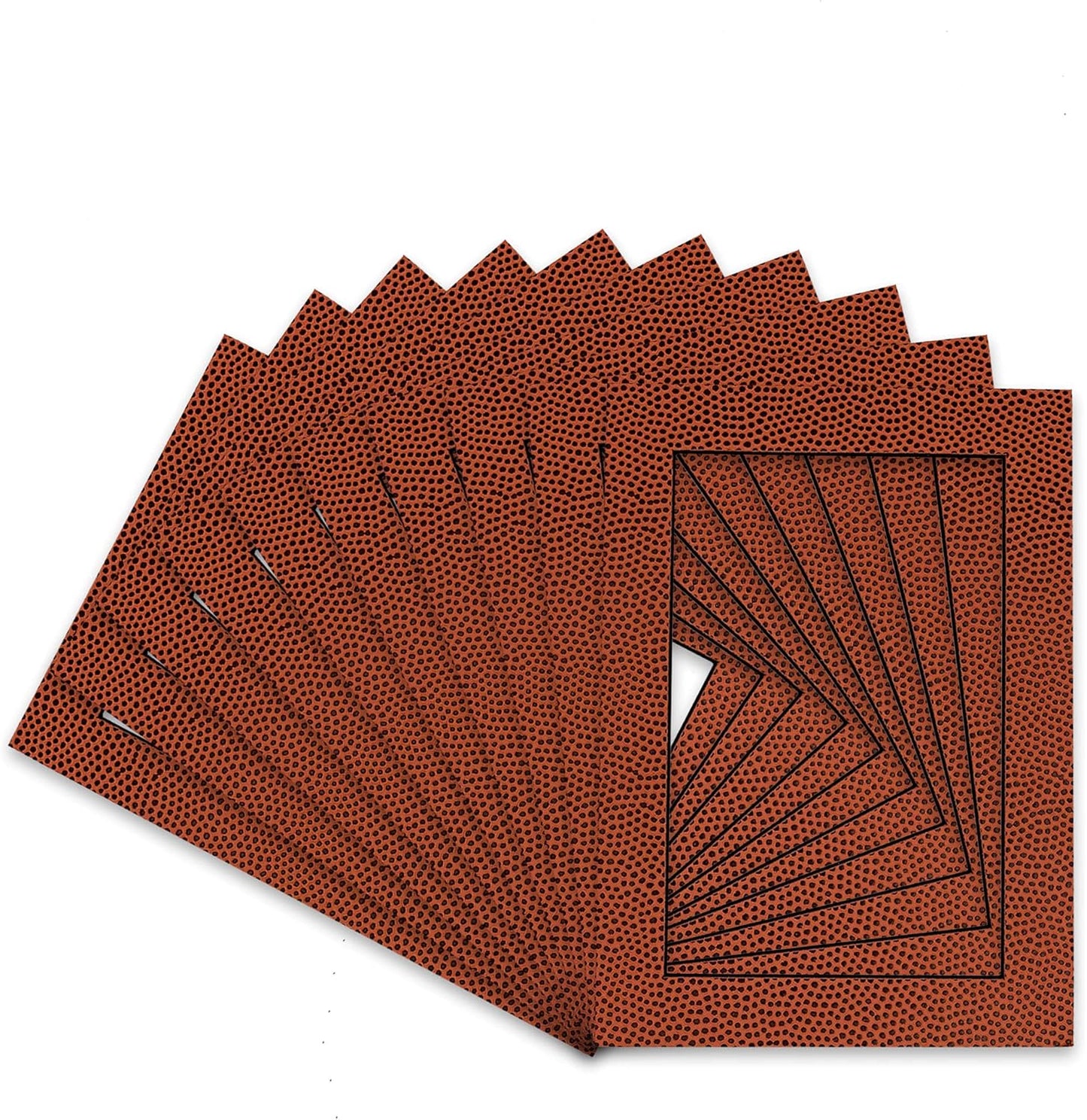 Pack of Ten Acid Free 11x14 Mats Bevel Cut for 8.5x11 Photos - Football Texture Precut Matboards With Backing Boards and Self Seal Photo Mat Bags For Pictures, Photos, Framing - 4-ply Thickness