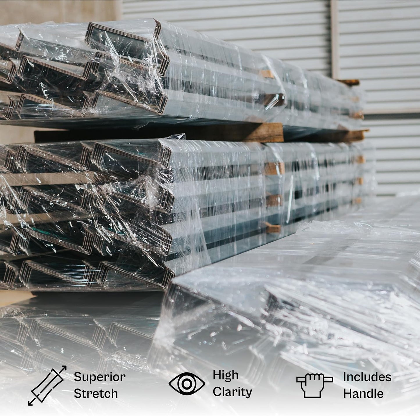 PSBM Mini Stretch Wrap with Handle, 18 Pack, 3 Inch x 1000 Feet, 45 Gauge, Clear High Performance Small Plastic Cling Film for Pallets Moving Storing