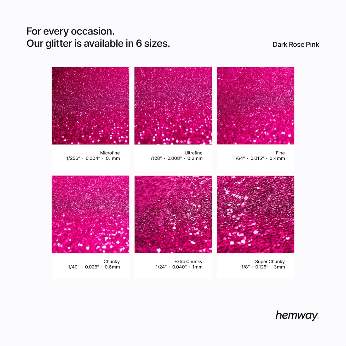 Hemway Glitter for Resin 100g Dark Rose Pink Metallic Crystals for Epoxy Craft Super Chunky Flakes Tumblers Wax Melt