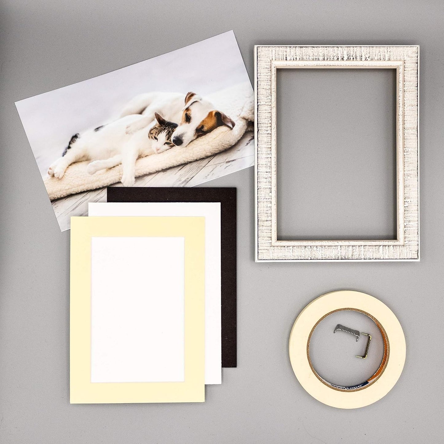 5x7 Mat for 8.5x11 Frame - Precut Mat Board Acid-Free Show Kit with Backing Board, and Clear Bags Soft Yellow 5x7 Photo Matte Made to Fit a 8.5x11 Picture Frame Matboard for Framing, Pack of 25 Mats