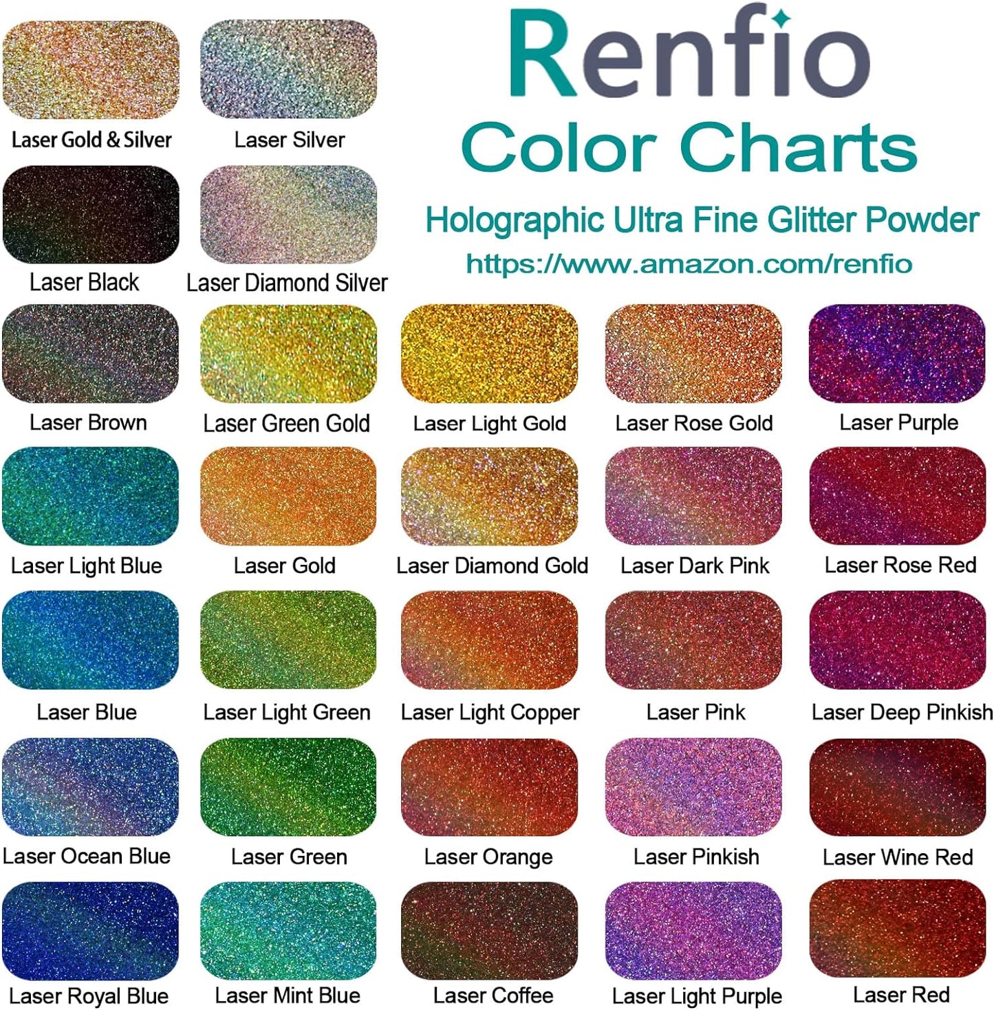 Renfio Holographic Ultra Fine Glitter Powder Metallic Resin Glitter 2.11 Oz/60g PET Flakes Crafts Sequins 1/128" 0.008" 0.2mm Epoxy Chips Flakes for Tumblers Slime Roses Decorations - Laser Wine Red
