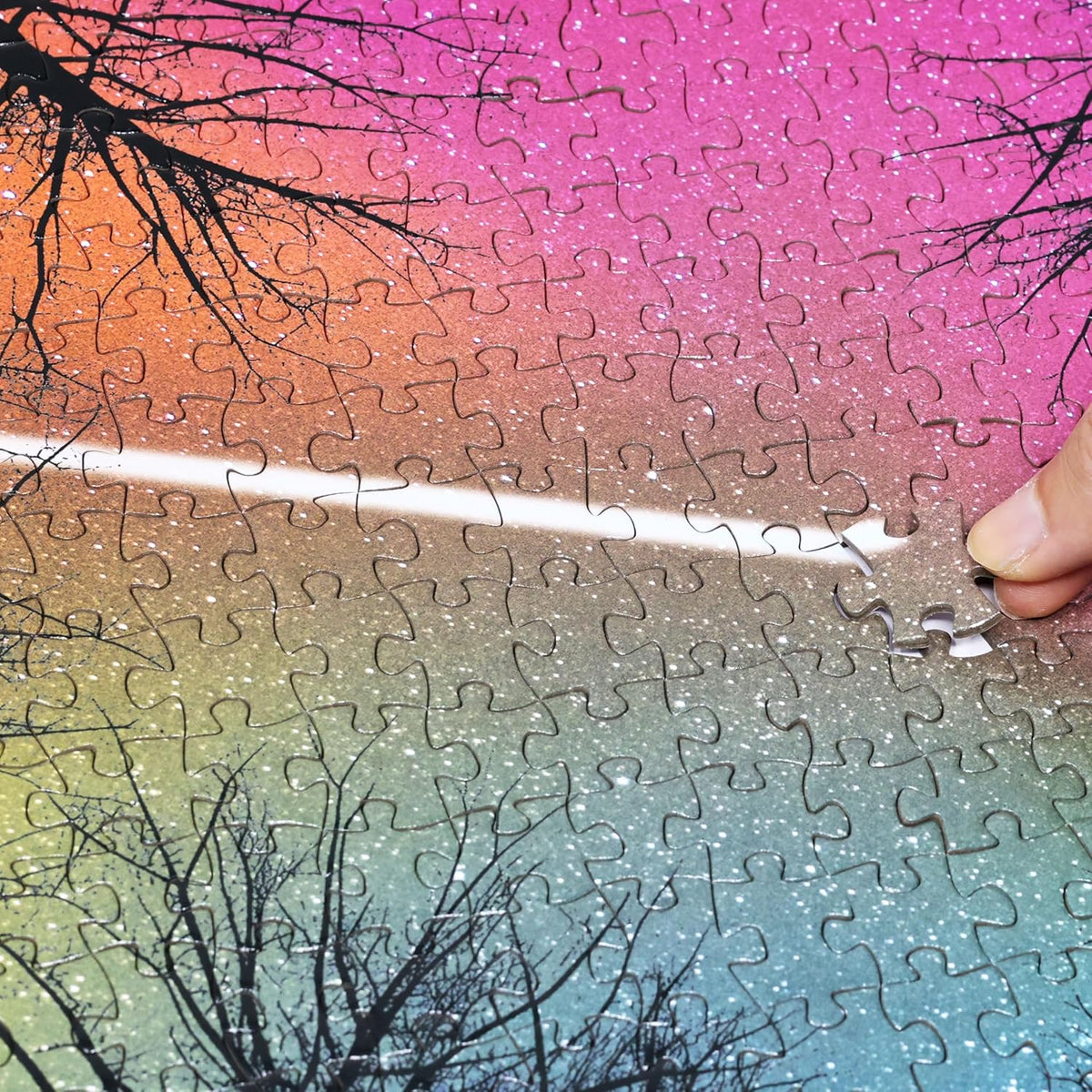 Think2Master Hard Impossible Challenging The Enchanted Forest 1000 Pieces Large Format Jigsaw Puzzle for Kids 12+, Teens, Adults & Families. Beautiful Vibrant Gradient Artwork Size: 26.8” X 18.9”