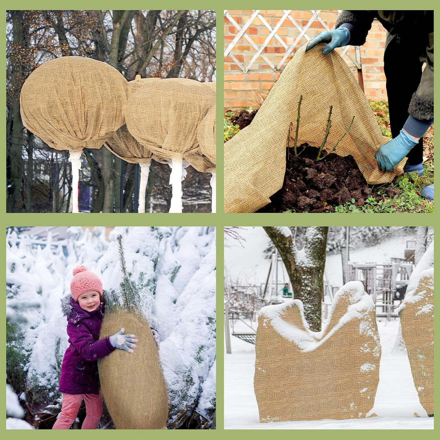 Buryeah 80 Inch x 33 ft Burlap Fabrics Roll Natural Jute Burlap Tree Wraps Protector Winter Frost Plant Blankets Cloth Weed Barrier Fabric Garden Plants for Winter Outdoor Trees Shrubs Party