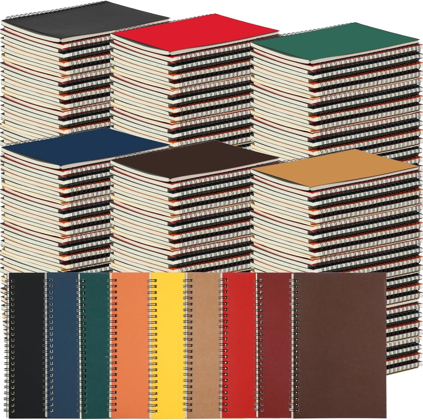 Yahenda Spiral Notebook College Ruled Journals Notebooks Lined 8.3 x 5.5 Inch Note Books Bulk A5 Writing Notebooks Thick Paper Notebook for Office Business School Supplies (Rich Colors,108 Pcs)