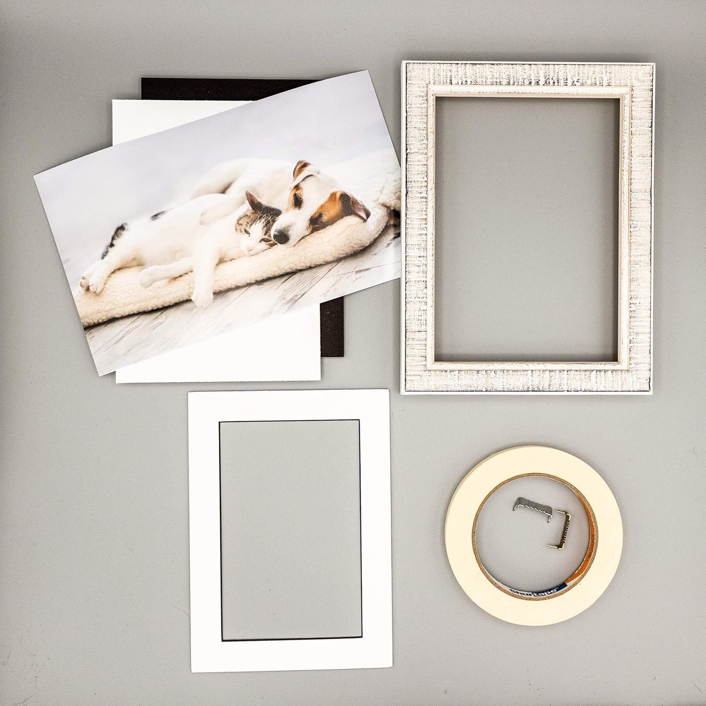 8.5x11 Mat Bevel Cut for 7x9 Photos - Acid Free White with Black Core Precut Matboard with Backing Board and Crystal Clear, Self Seal Photo Mat Bag - for Pictures, Photos, Framing - 4-ply Thickness