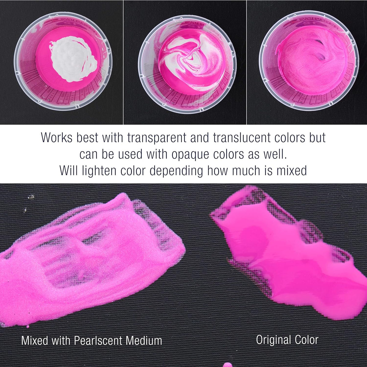 Pouring Masters 8 Oz Acrylic Pearlescent Effects Medium - Creates Pearl Iridescent Metallic Shimmer for Fluid Art & Acrylic Painting